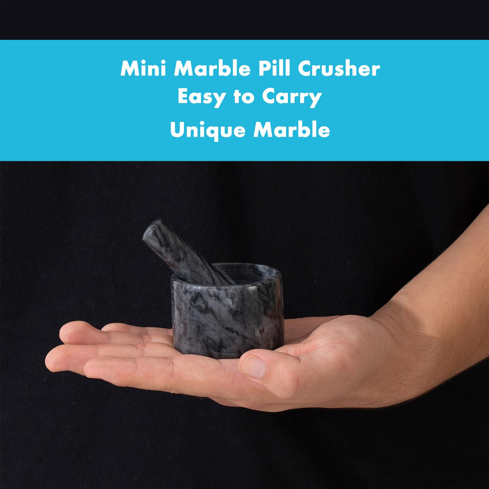 Pill Crusher Mini Marble and Pestle Set Pill Crusher Grinder Fine Powder New