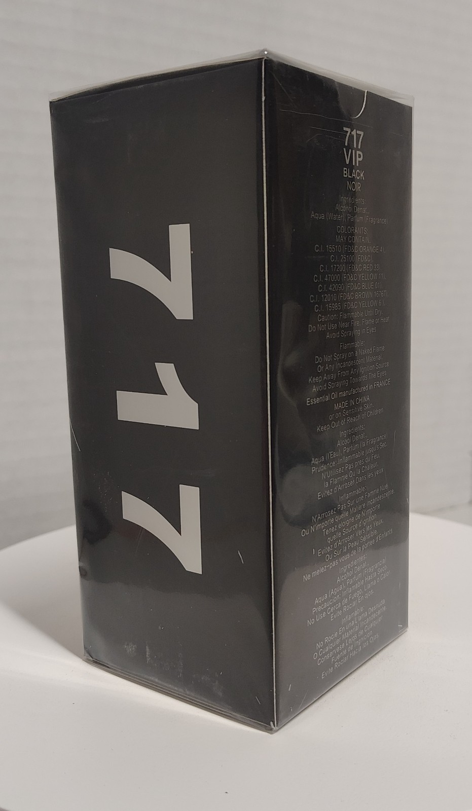 717 VIP Black Noir Cologne Men 3.4oz EDT Secret Plus New Sealed Spicy Musk Scent