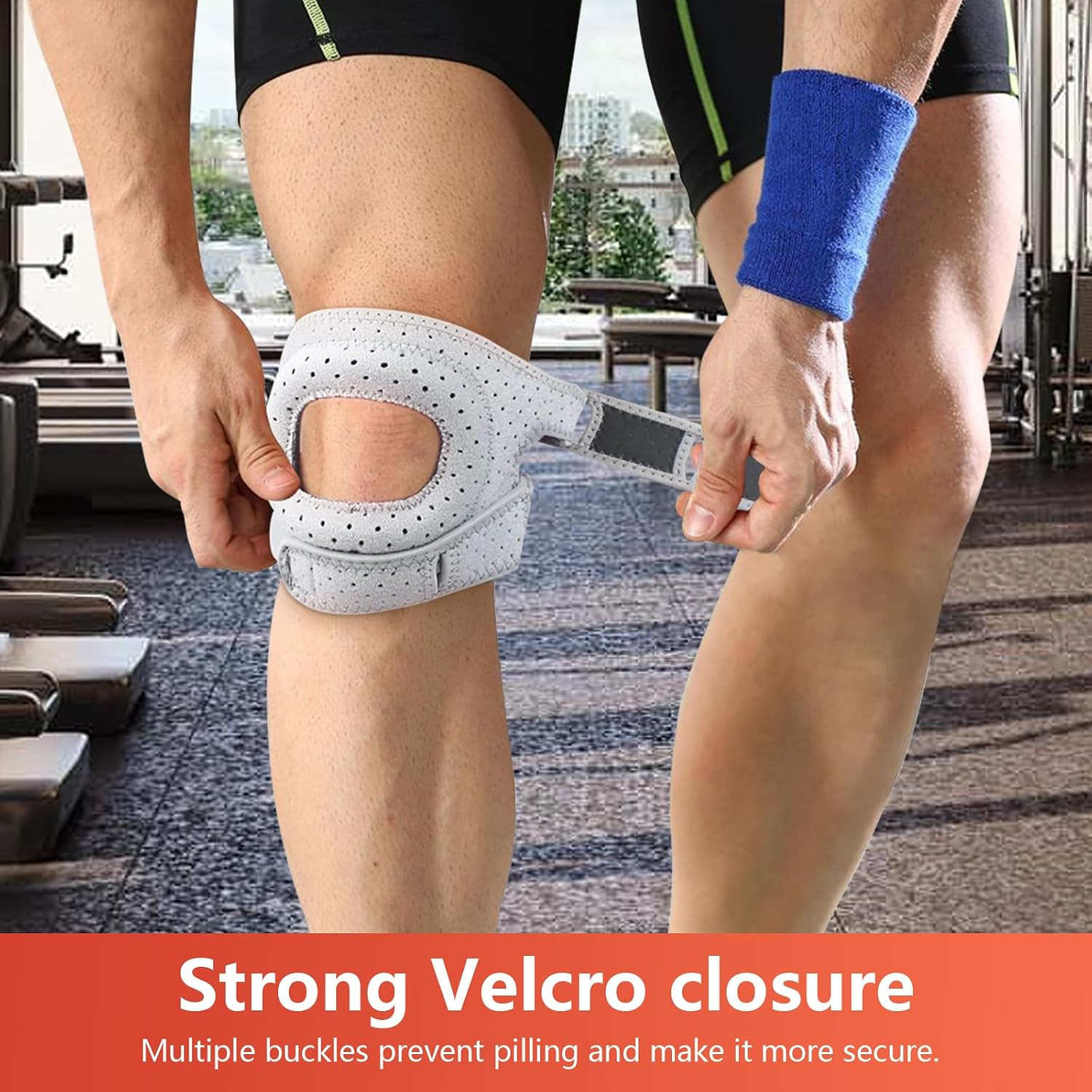 2Pcs Knee Brace, Patellar Pad Realign Knee Joint While You Move, Adjustable Tend