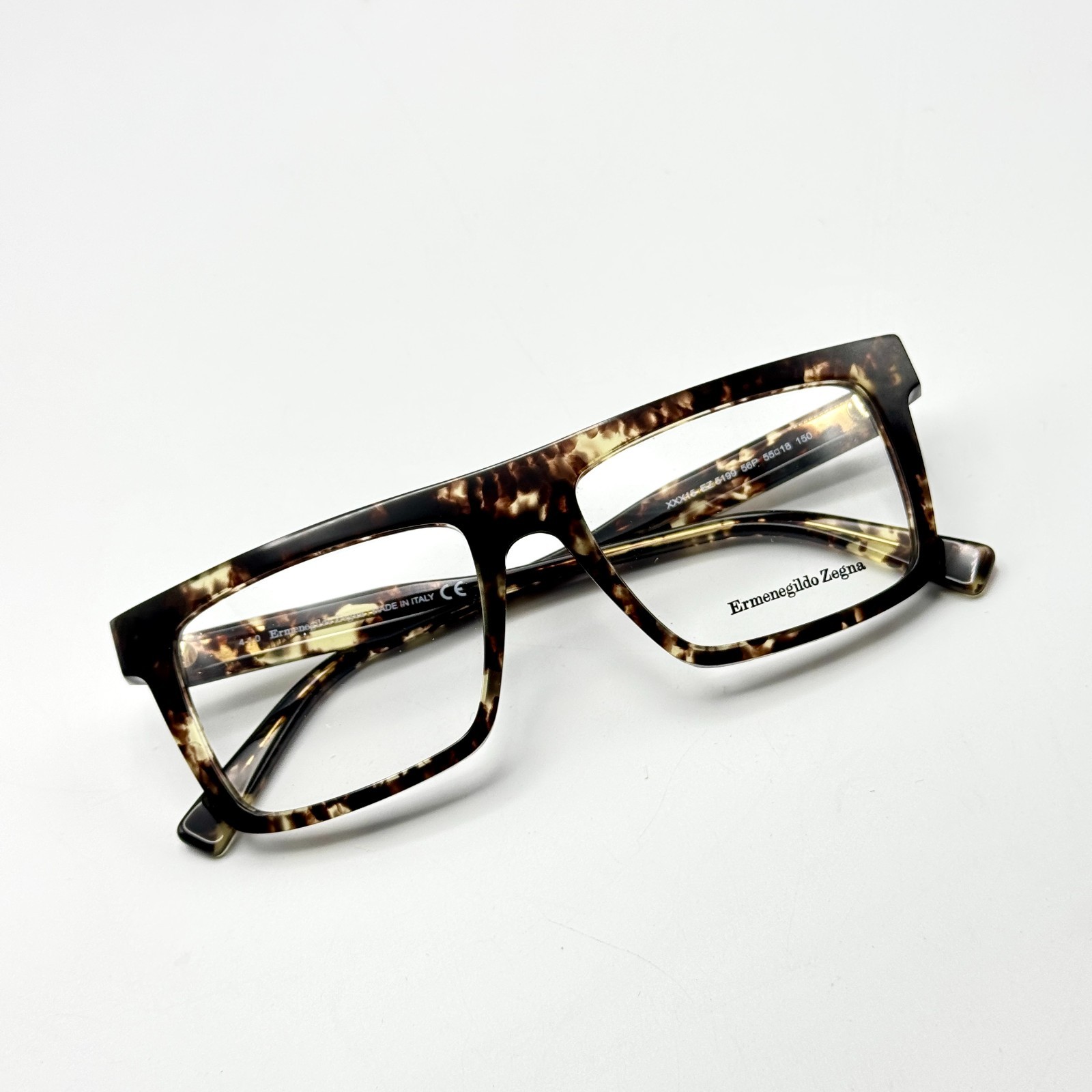 Ermenegildo Zegna Eyeglass Frames XXX15 EZ5199 56P Havana Rectangle 55-18-150