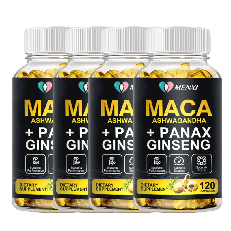 Organic Maca Root + Panax Ginseng 11400mg, Peruvian Maca Extract for Men & Women