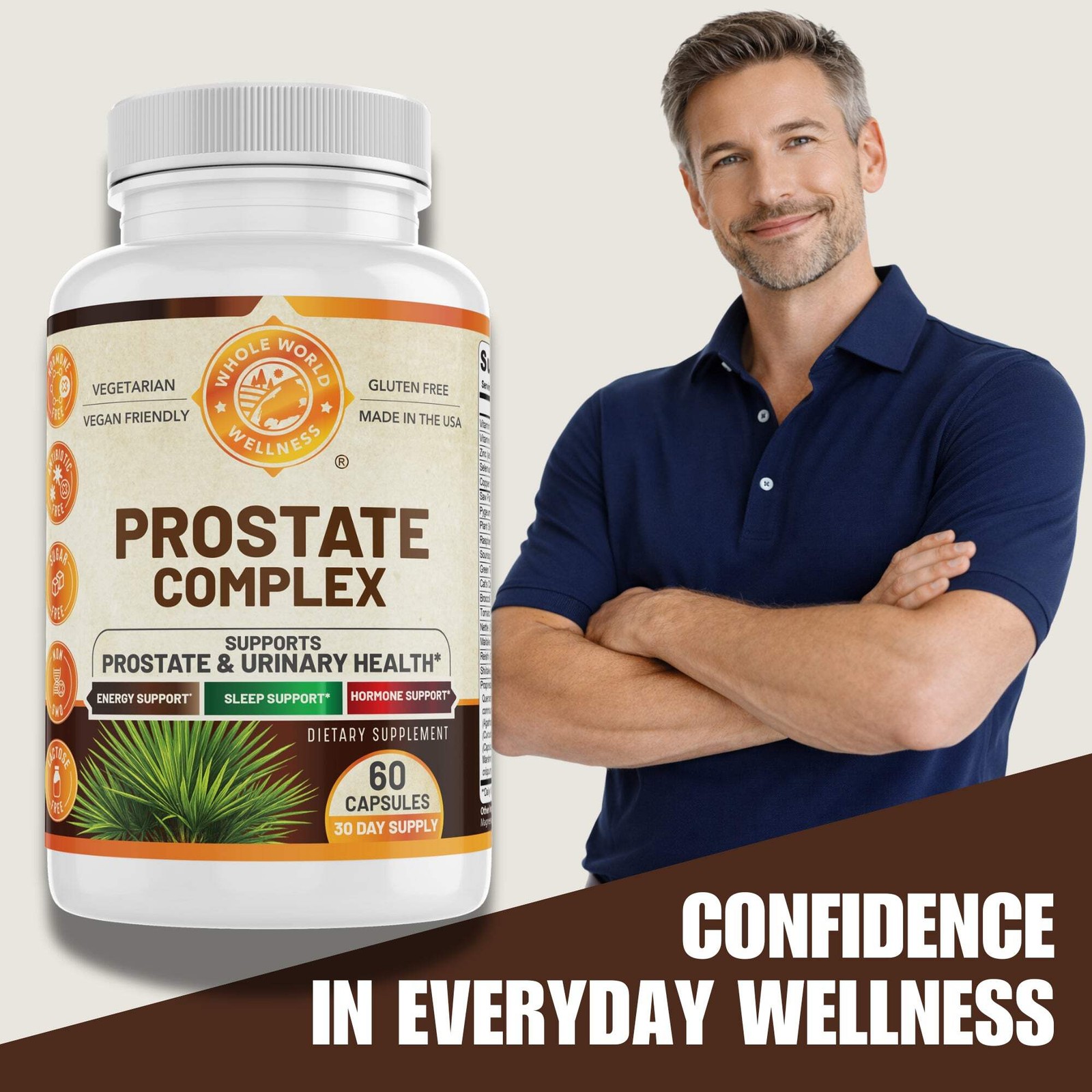 Advanced Prostate Complex. Prostate Support for Mens Urinary Health. USA Made.