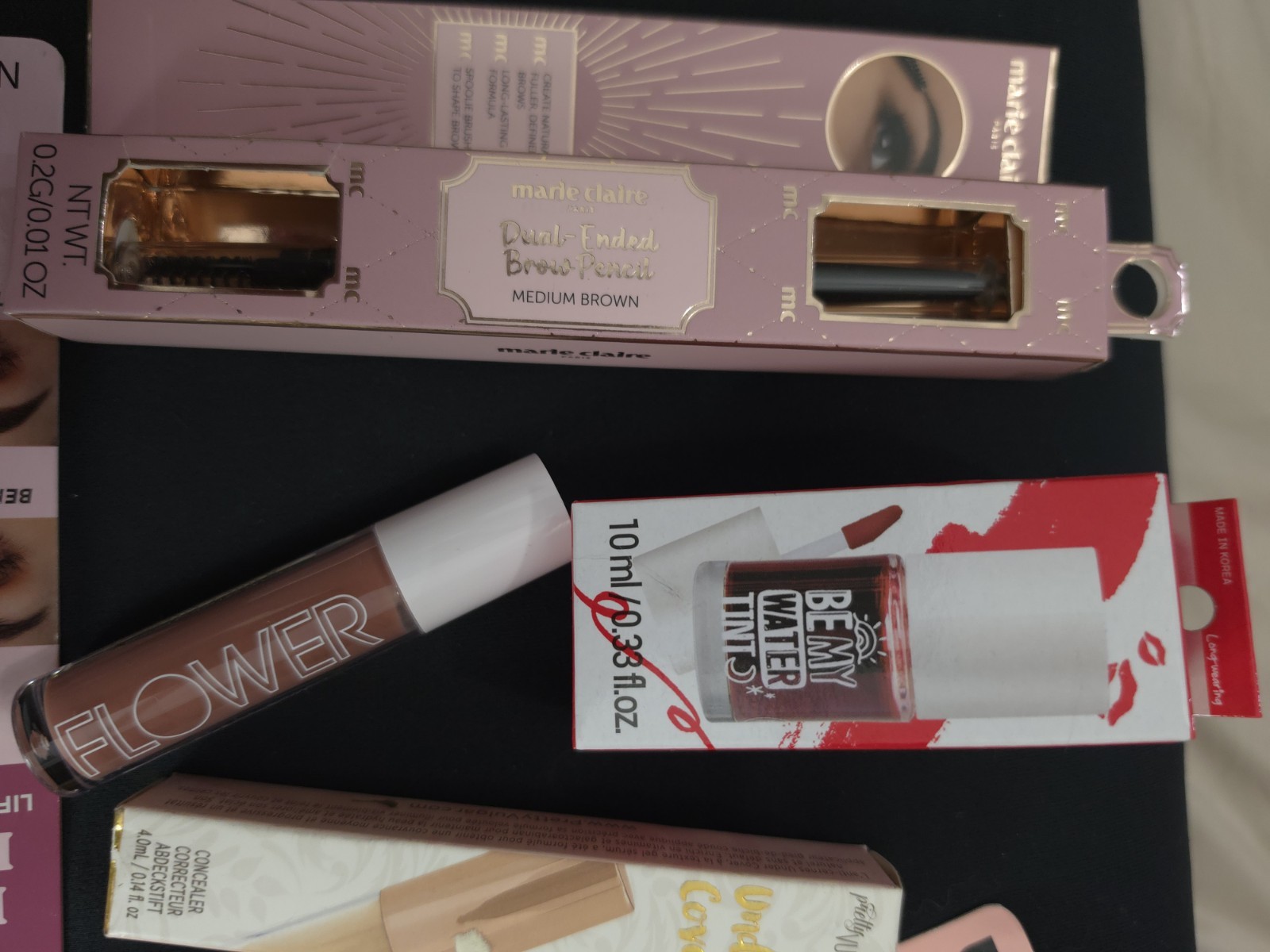 Assorted Full Size Makeup Lot: Dual-Ended Brow Pencil, Brow Gel, Lip Jelly