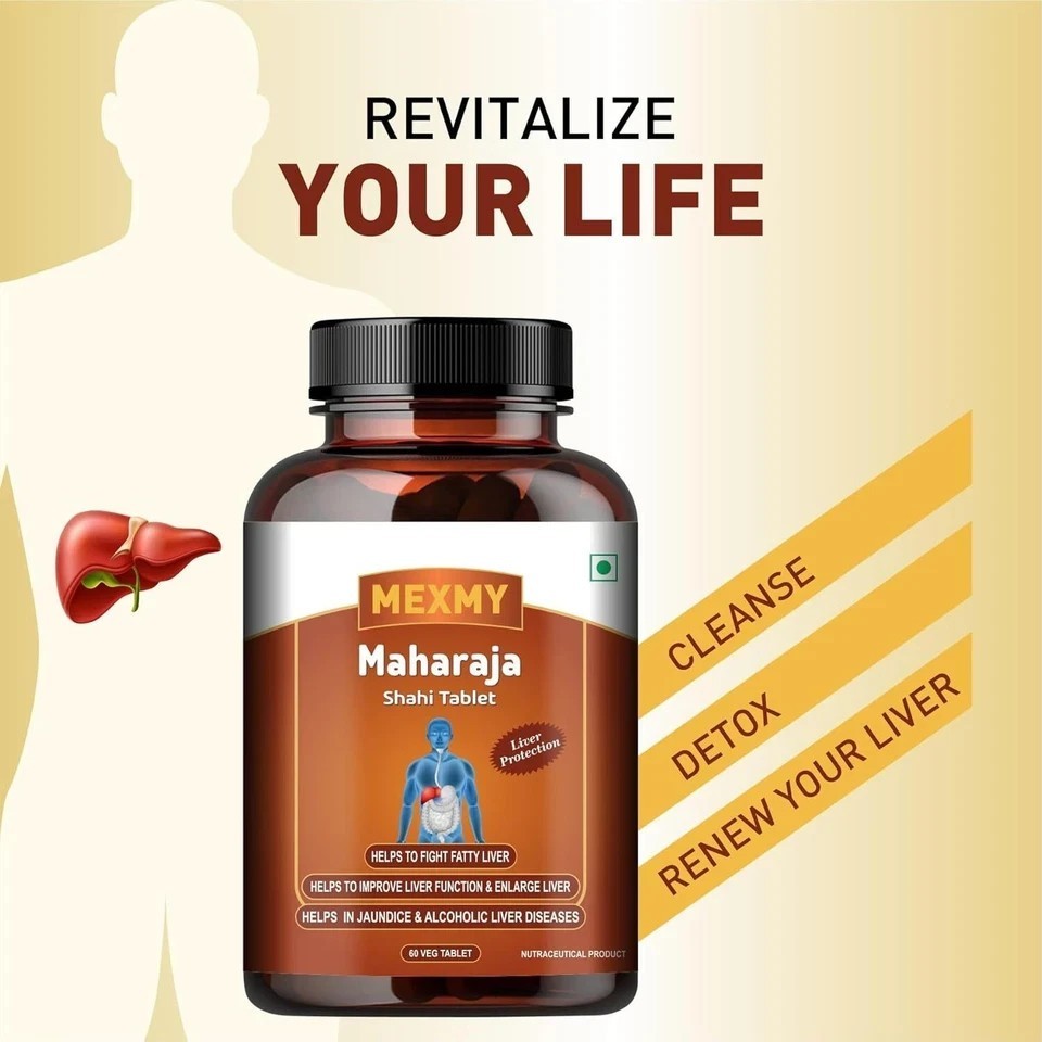 Mexmy Maharaja Shahi Liver Support & Detox Tablet | Herbal Formula for Liver Hea