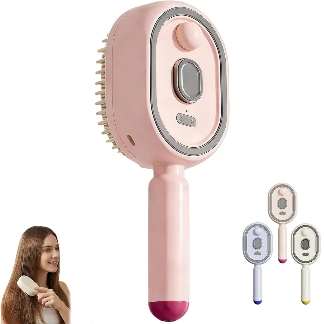 Electric Spray Air Cushion Massage Comb, Rechargeable Mist Hair Brush Easy-Clean