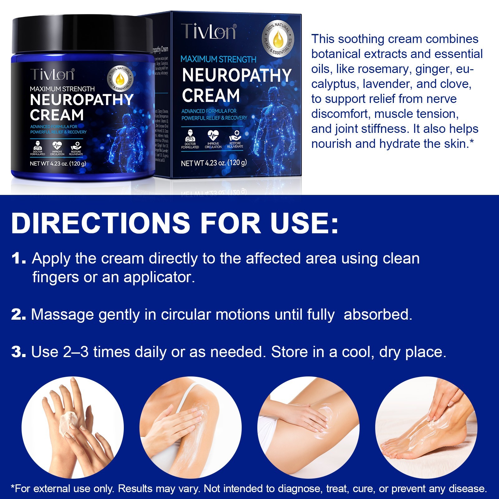 Neuropathy Relief Cream, Neuropathy Pain Relief for Feet, Legs & Hands – Soothin