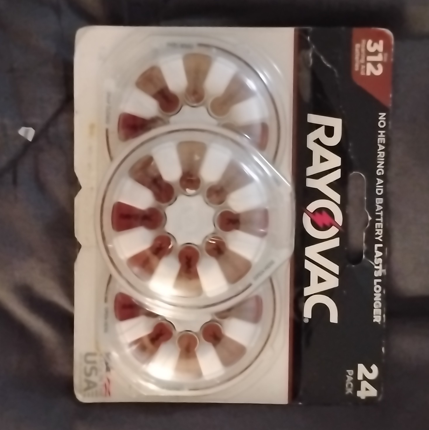 Rayovac Size 312 (Brown) Zinc-Air Hearing Aid Batteries 24 Pack 1.45V 312-24