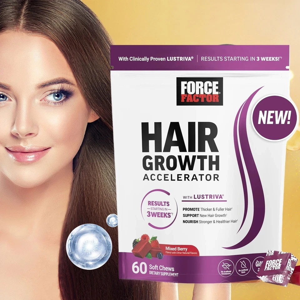 Force Factor Hair Growth Accelerator Soft Chews, Hair Growth Vitamins For Women