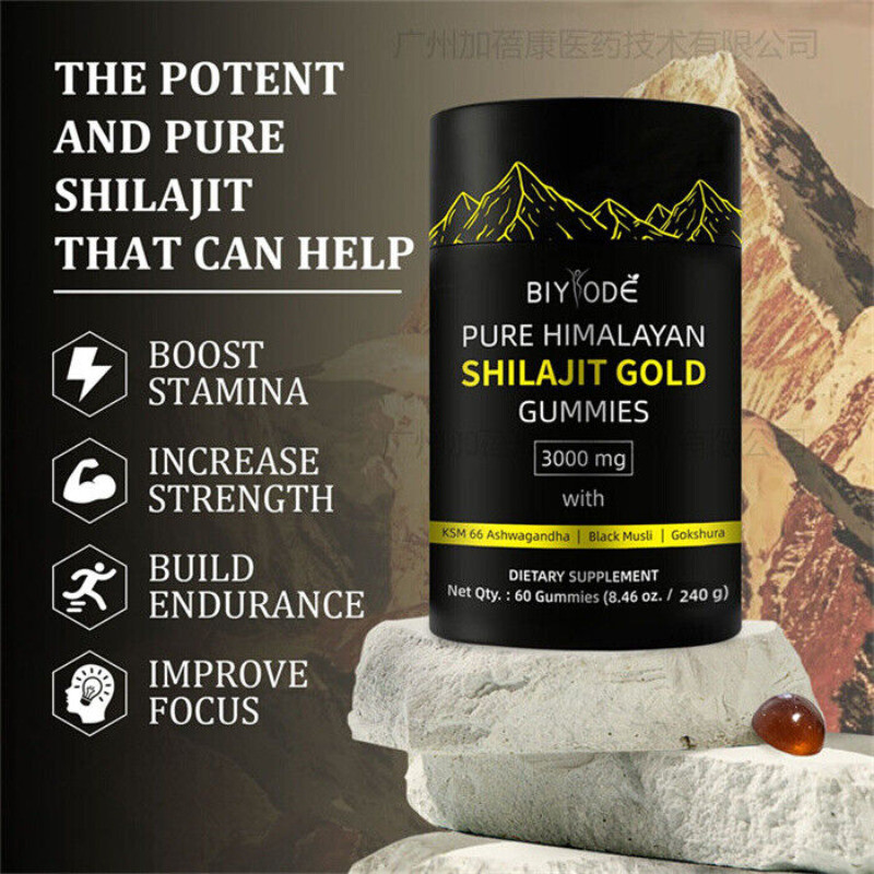 Himalayan Shilajit GOLD Gummies 3000 mg Fulvic Acid for Energy Boost Immune Men