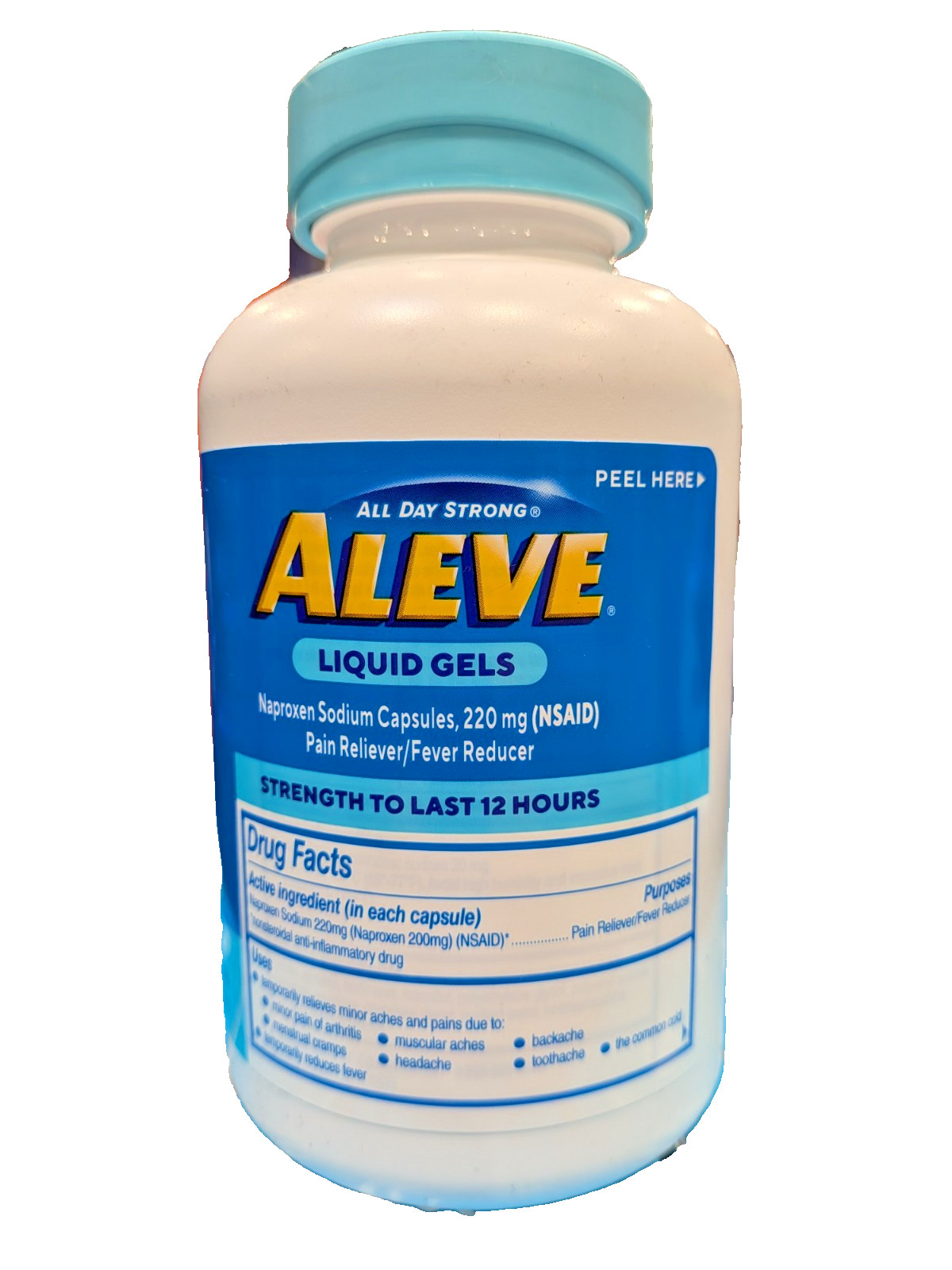 Aleve Liquid Gels Pain Reliever 160 Count Exp 10/26 220mg Naproxen Sodium 12-Hr