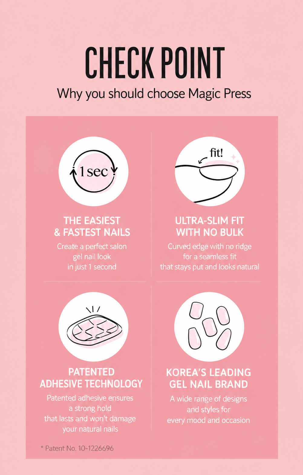 DASHING DIVA Magic Press Fake Nails 2 sets (Dewy Cherry)