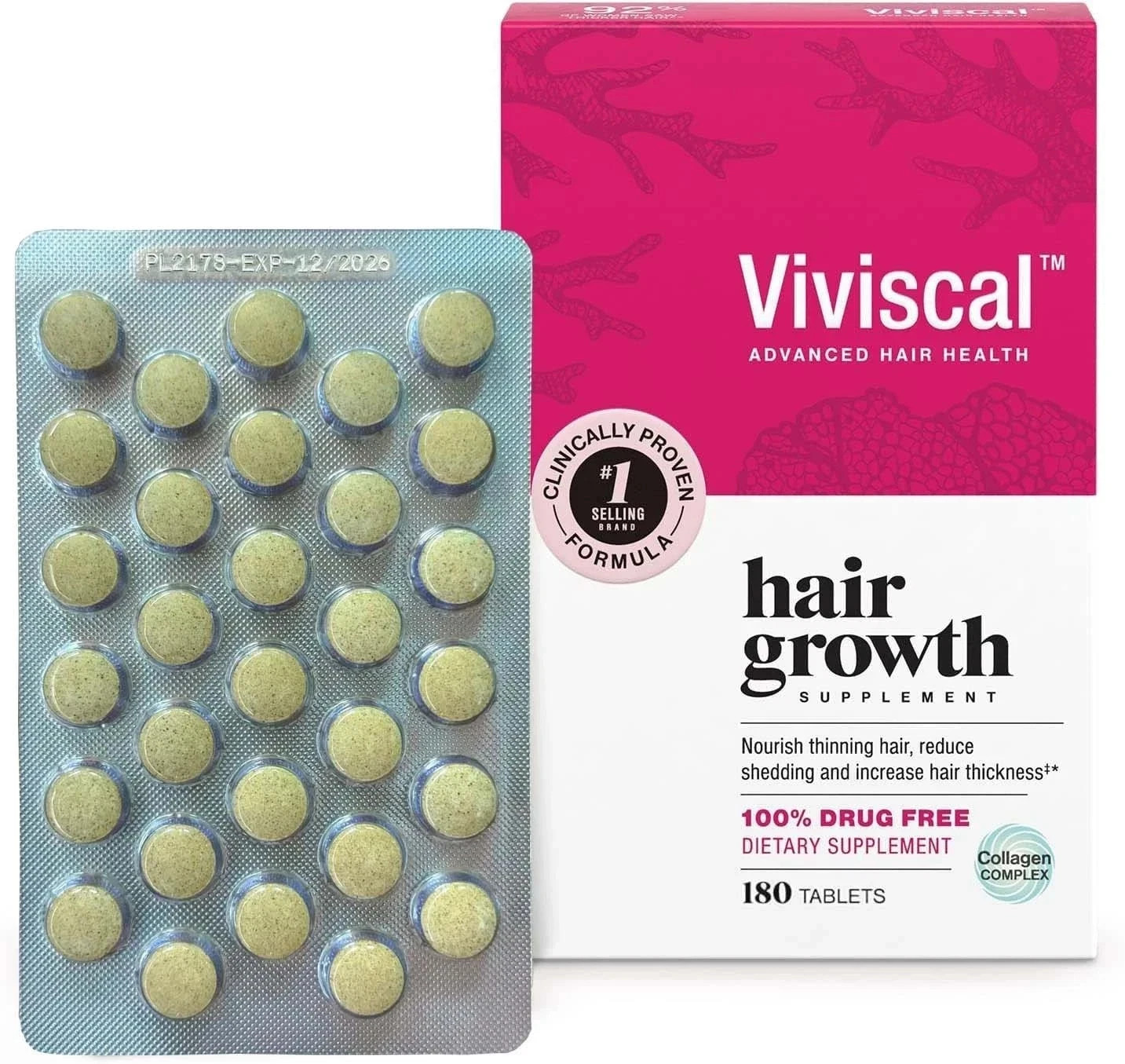 New VIVISCAL Hair Growth Supplement for Women 180 Tablets – Fresh USA Stock