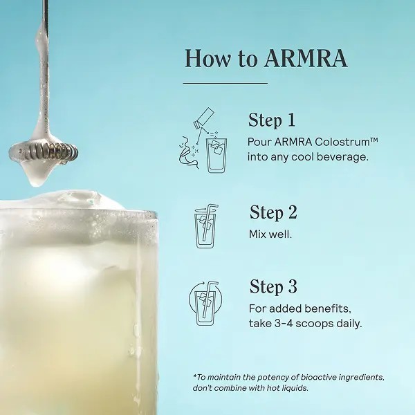 2-pieces ARMRA Colostrum Unflavored Jar Grass-Fed Immune Fitness Brain Benefits