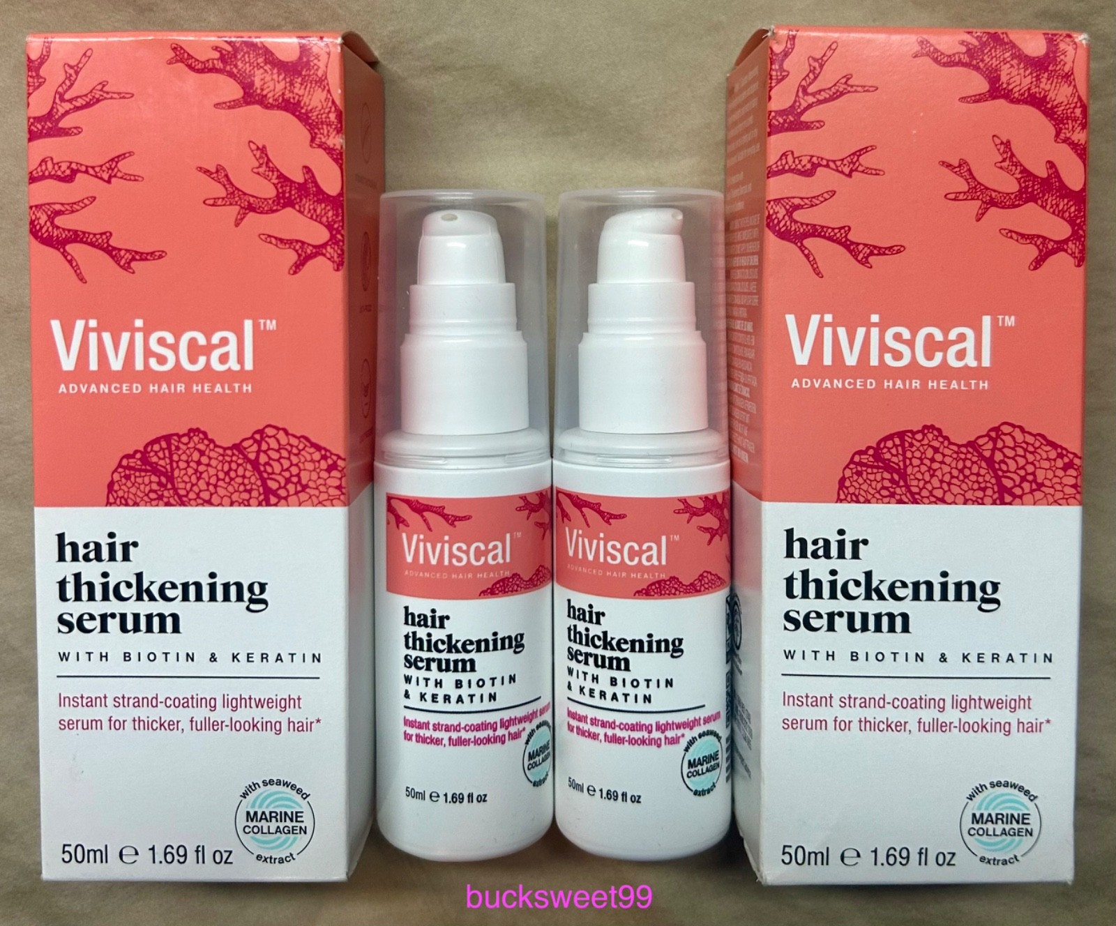 Viviscal Hair Thickening Serum Instant Strand Coating – 1.69 oz each – 2-PACK