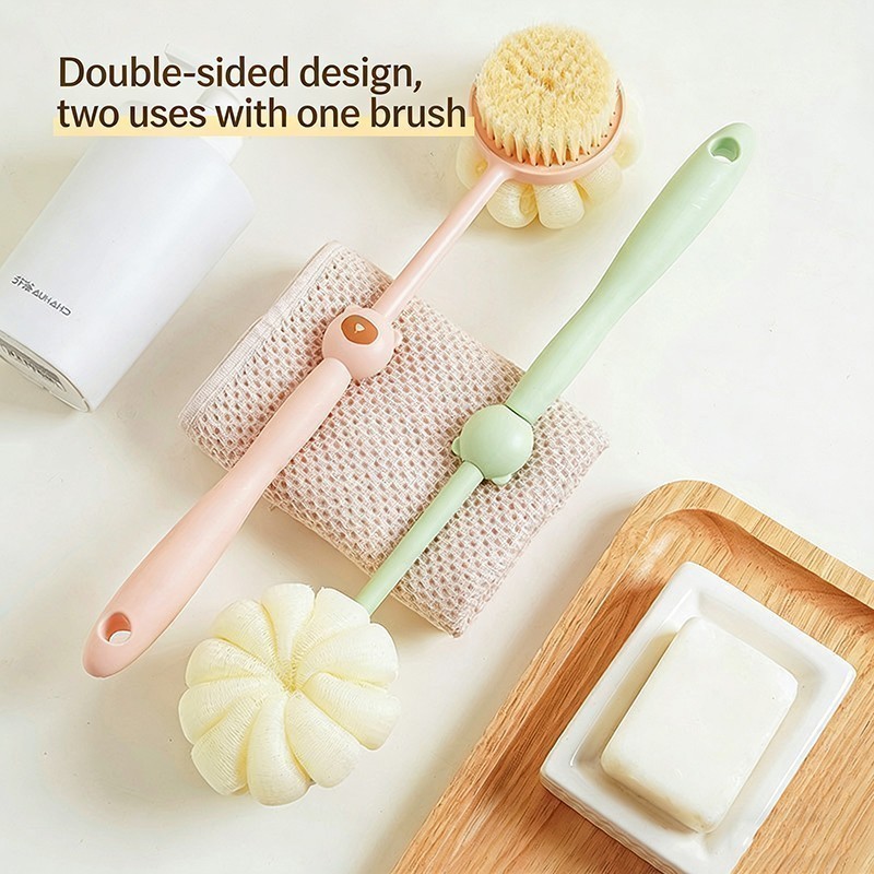 3 Pack Dual-Sided Back Scrubber for Shower Long Handle Body Brush Deep Clean NEW