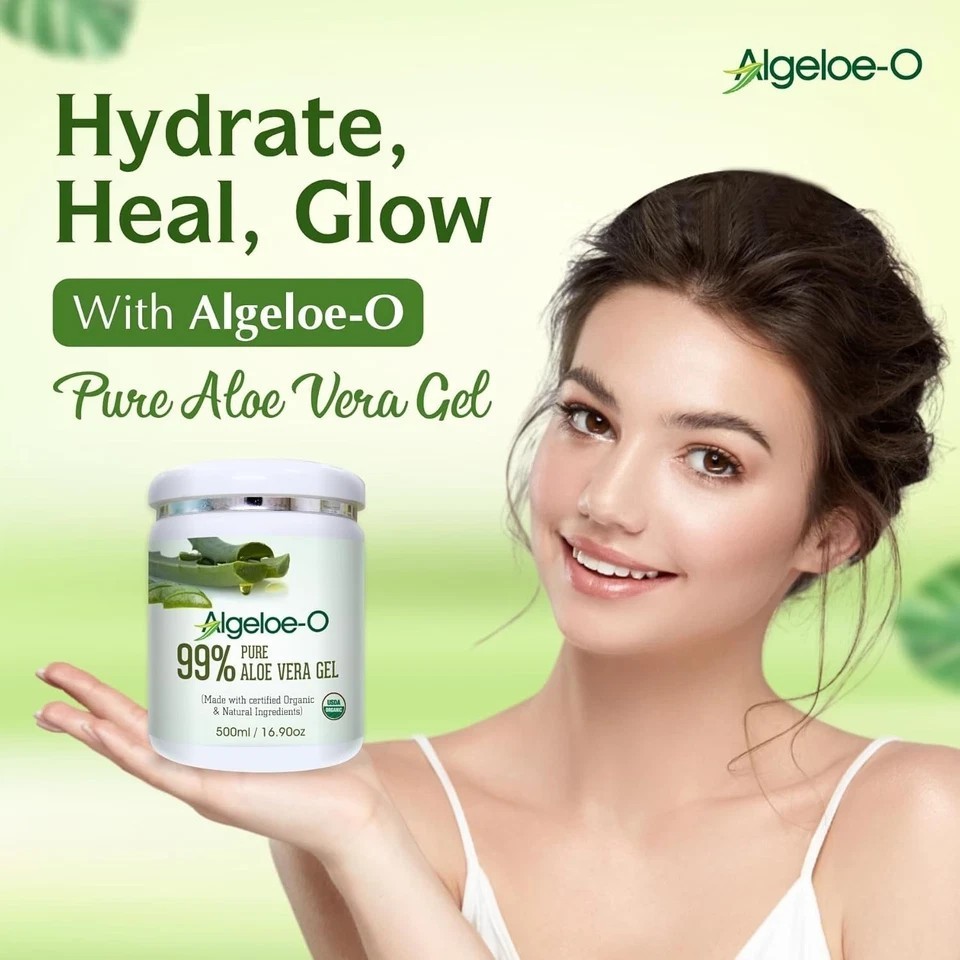 Algeloe Pure Aloe Vera Gel For Glowing And Hydrating Skin 500ml