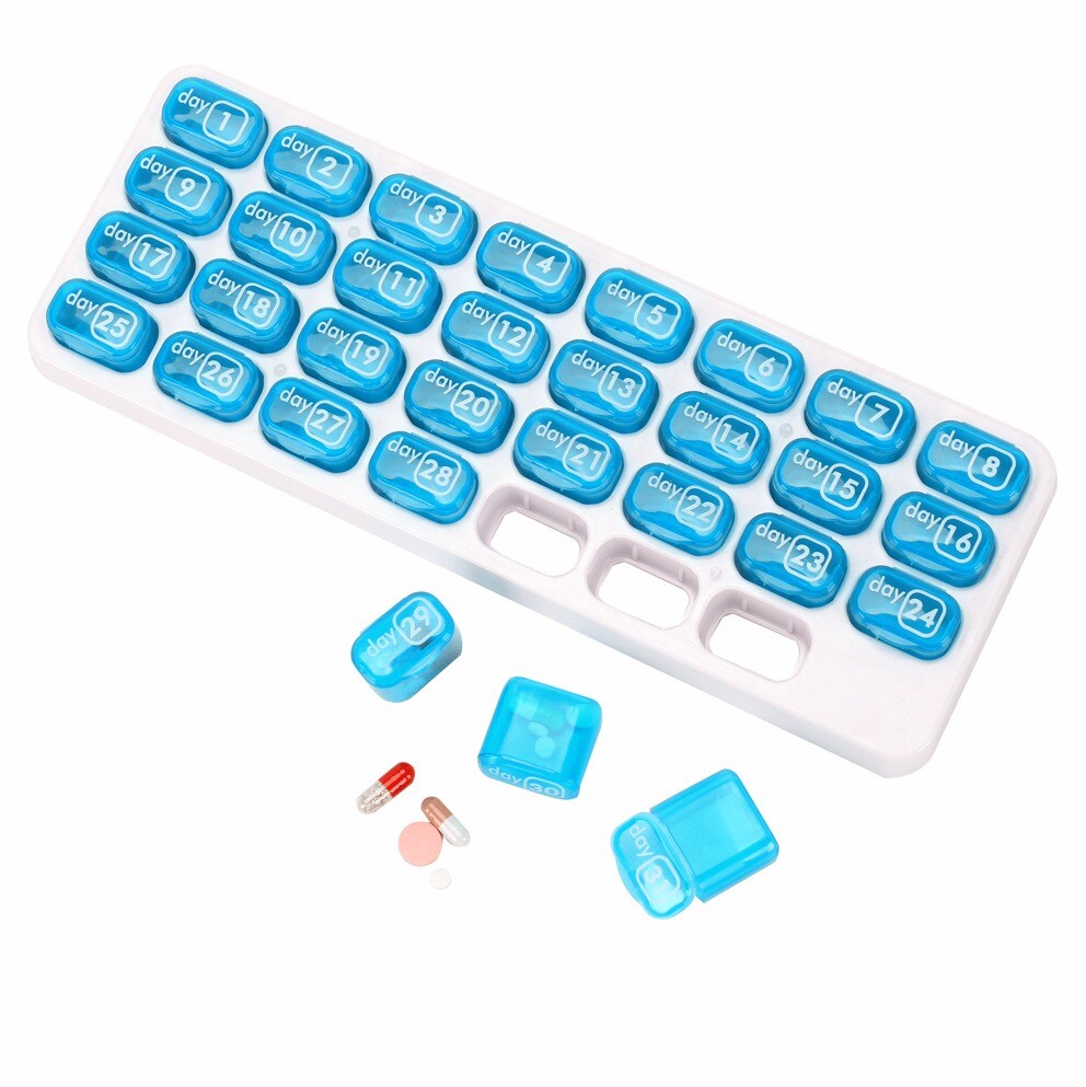 31 Day Monthly Pill Organizer Medication Holder Compartment Planner Box Storage