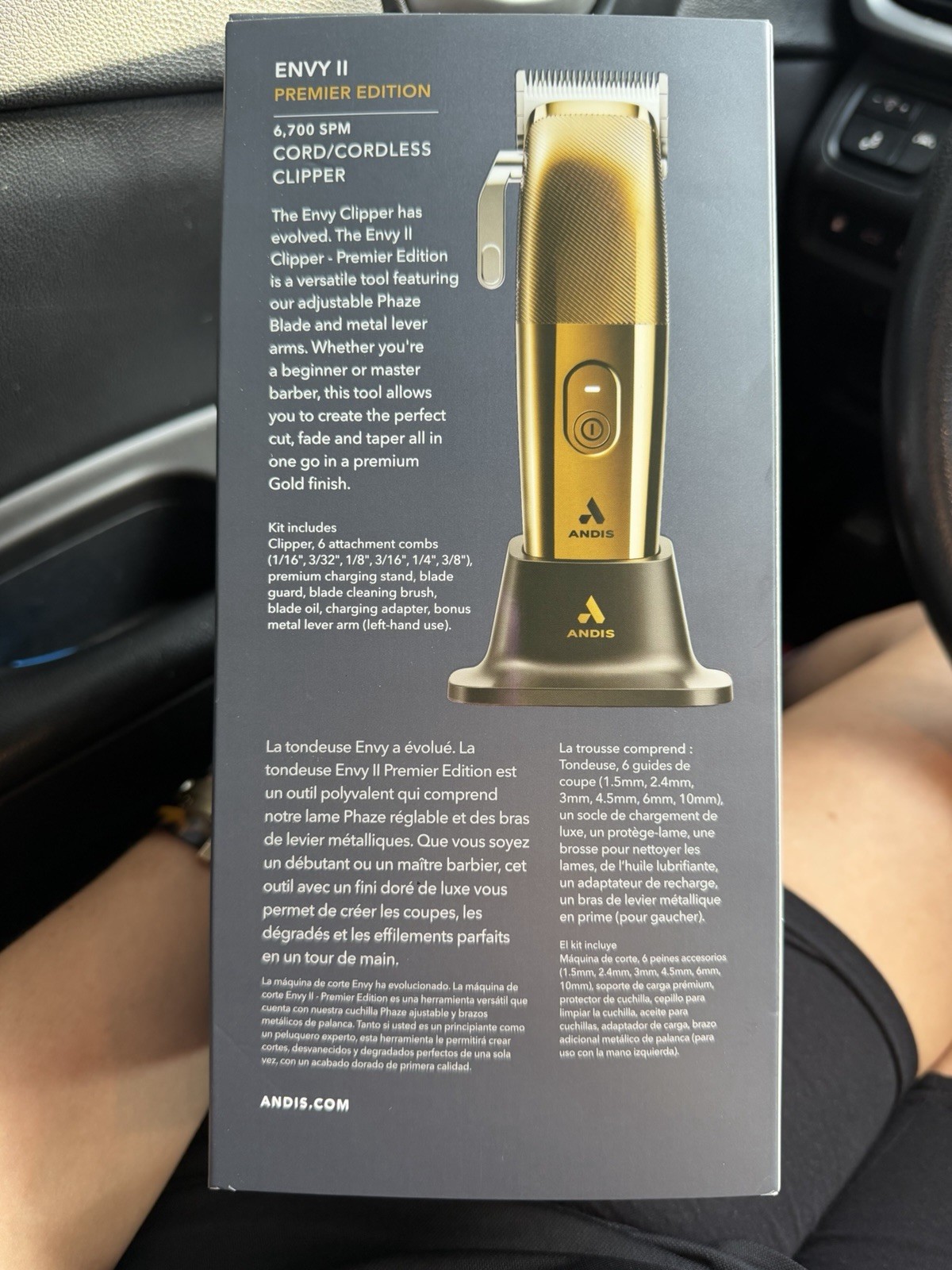 Andis Envy II Premier Cord/Cordless Clipper Gold Charging Stand 561566