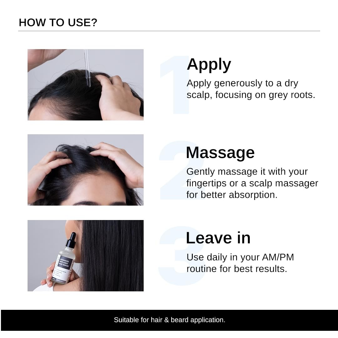 Advanced Anti-Grey Serum | Reduces Hair Greying | Silverfree Peptide+Biotin 50Ml