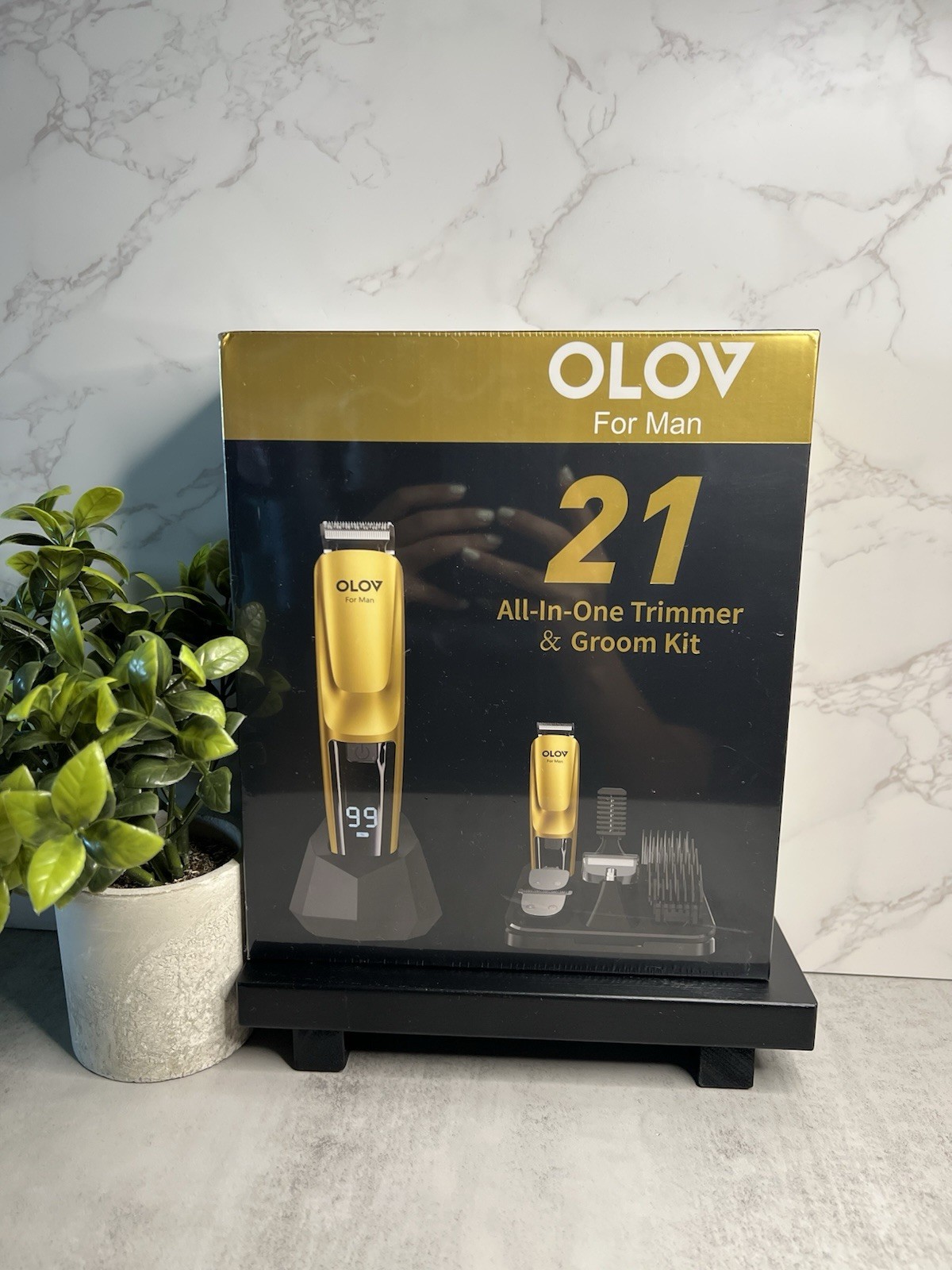 OLOV YH-7280 21-in-1 Haircutting Kit Trimmer Set Gold/Black w/ Heads