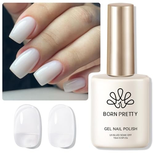 Milky White Gel Nail Polish Jelly White Sheer Translucent Neutral milky white