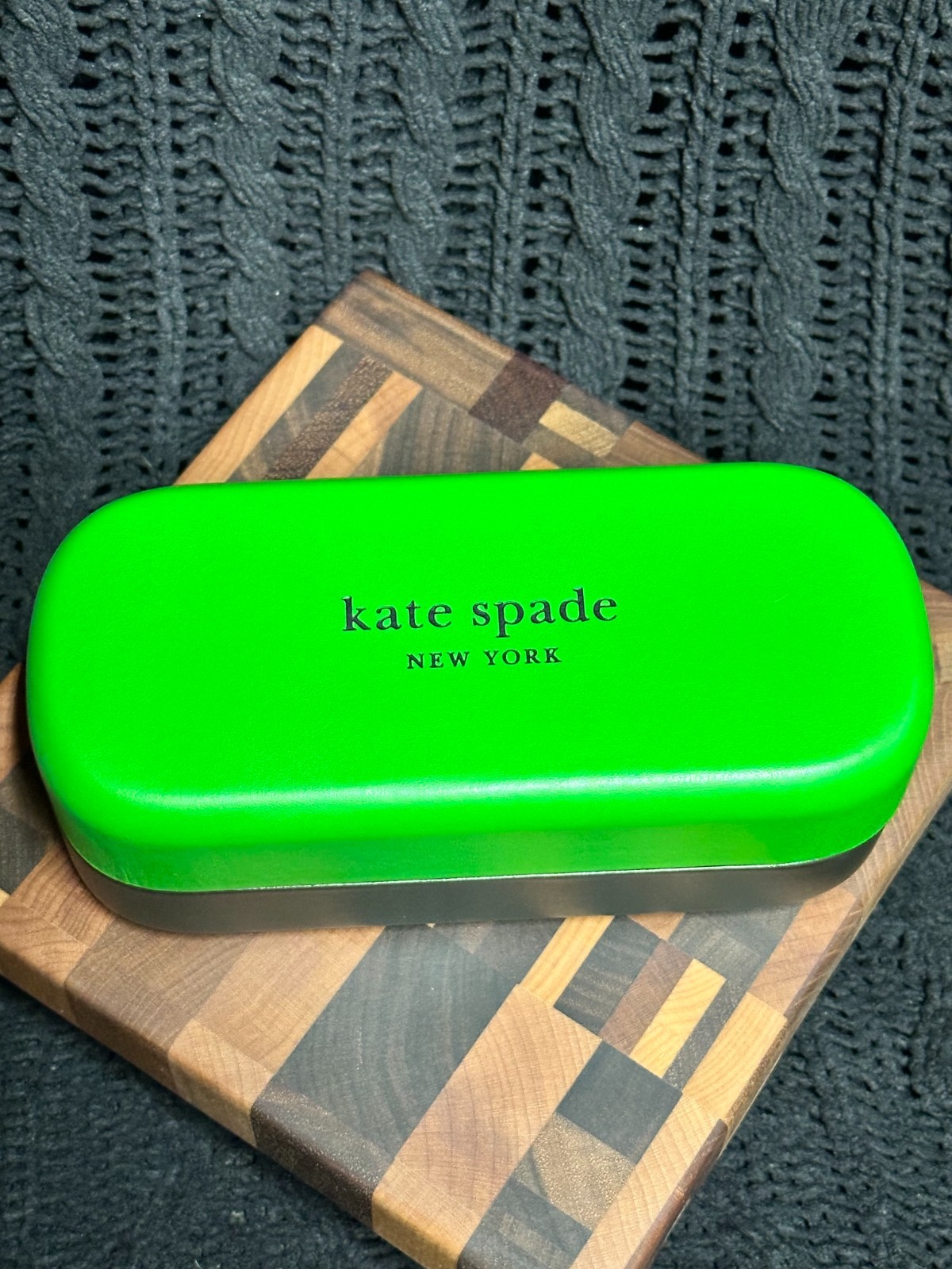 NEW Kate Spade Sunglasses / Eyeglasses Case – Green & Black – Case & Cloth NEW