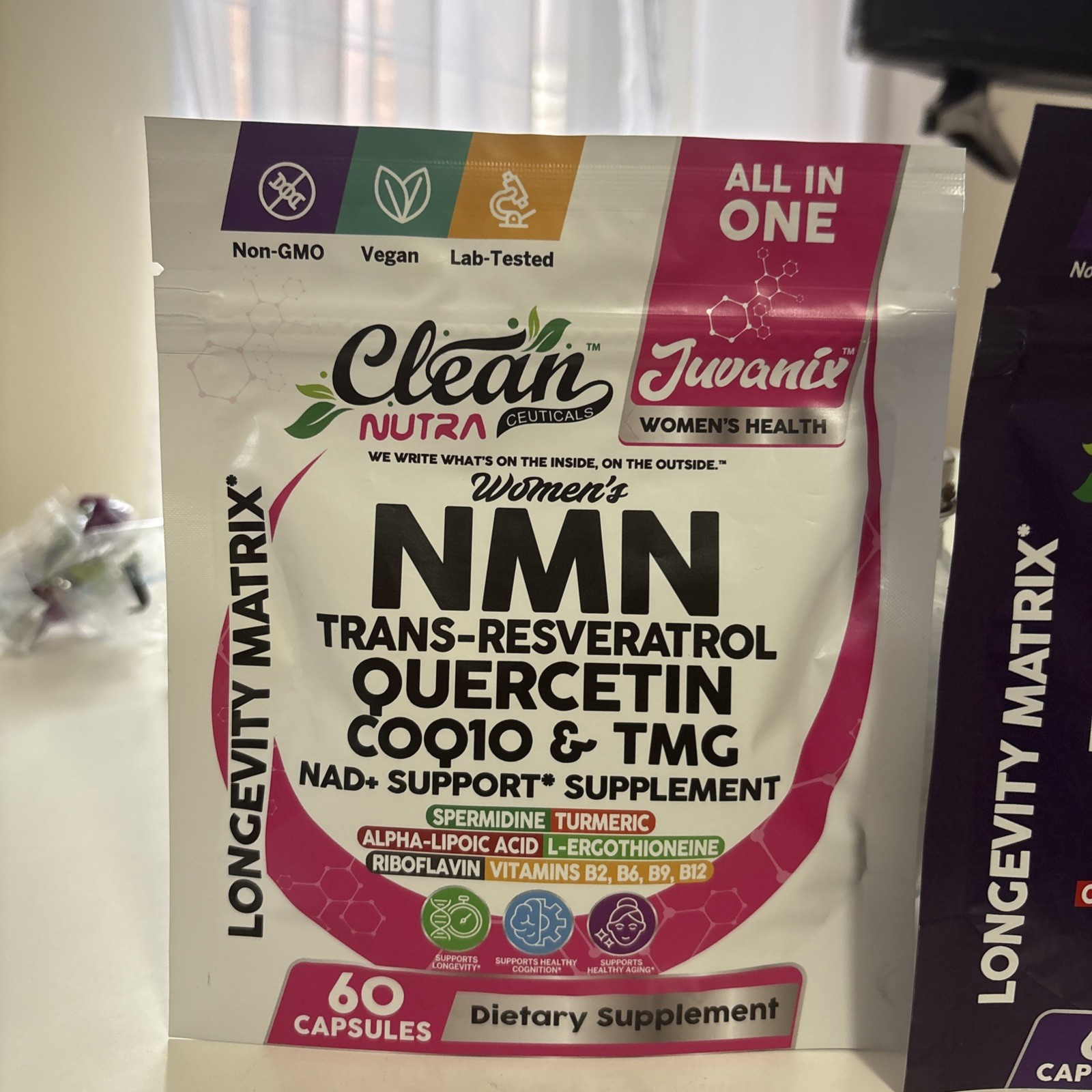 Clean Nutra Infinity One Urolithin-A Resveratrol NAD+ Longevity Matrix 60 Caps