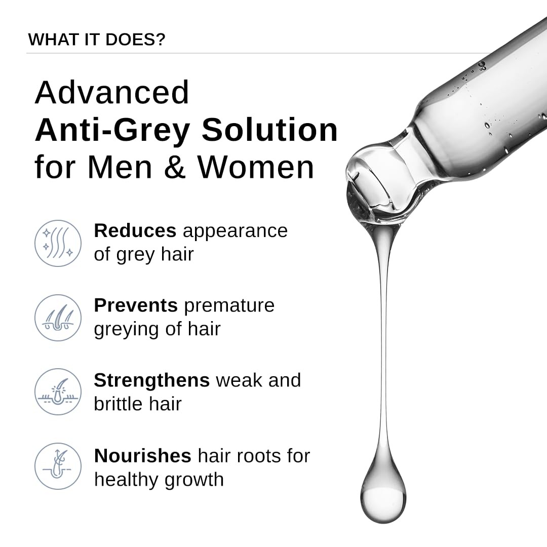Advanced Anti-Grey Serum | Reduces Hair Greying | Silverfree Peptide+Biotin 50Ml