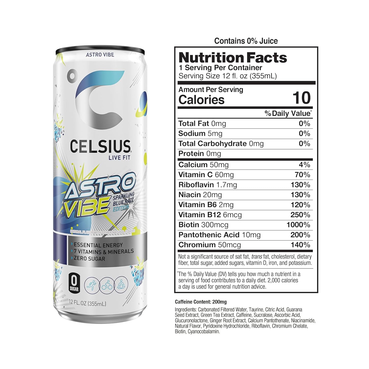 CELSIUS Sparkling, Sugar Free Energy Drink, 12 Fl Oz (Pack of 12)