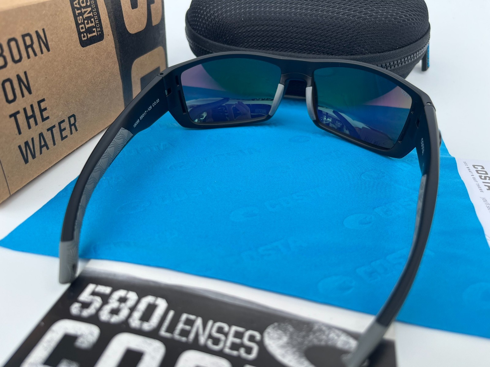 Costa Del Mar Men’s Diego Matte Black /Green Mirror Polarized Sunglasses 580p
