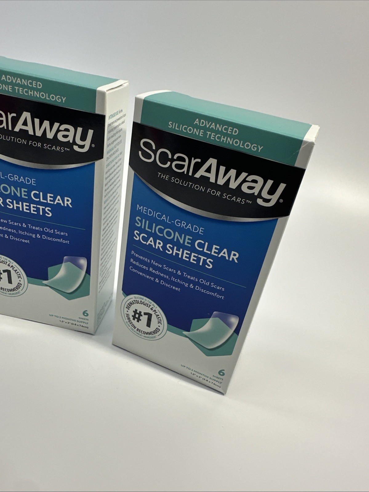 Lot of 3 ScarAway Medical-Grade Clear Silicone Scar Sheets 6 Sheets Each NEW