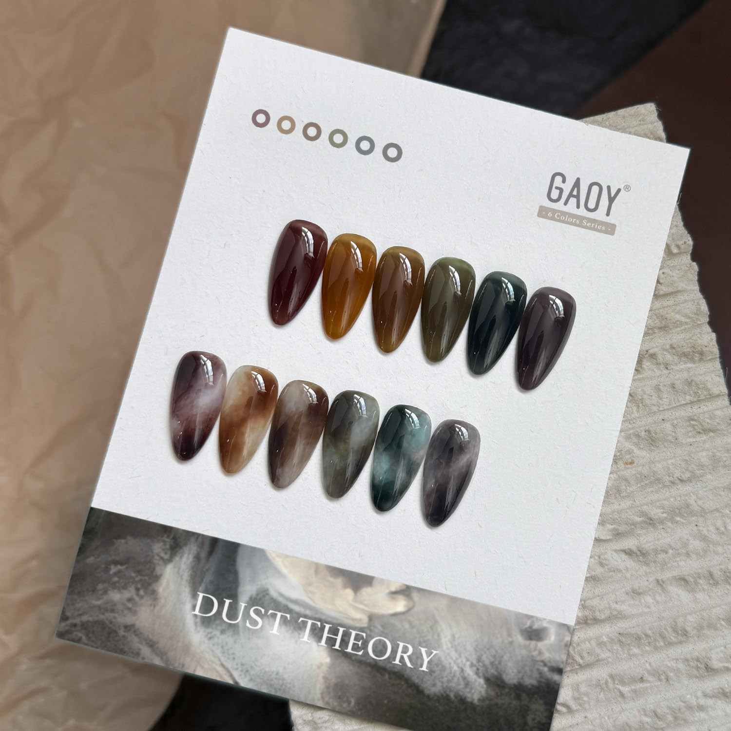 Dark Gel Nail Polish of 6 Milky Jelly Colors Brown Green Black Gel Polish Kit fo