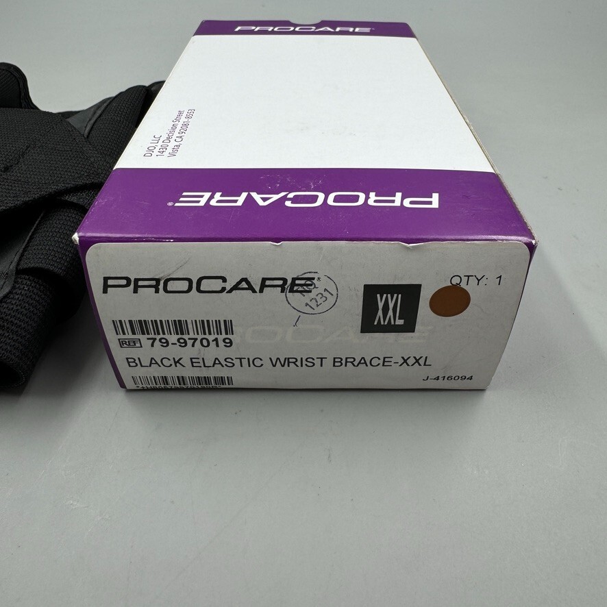 ProCare Black Elastic & Metal Wrist Brace Adult Unisex XXL 79-97019