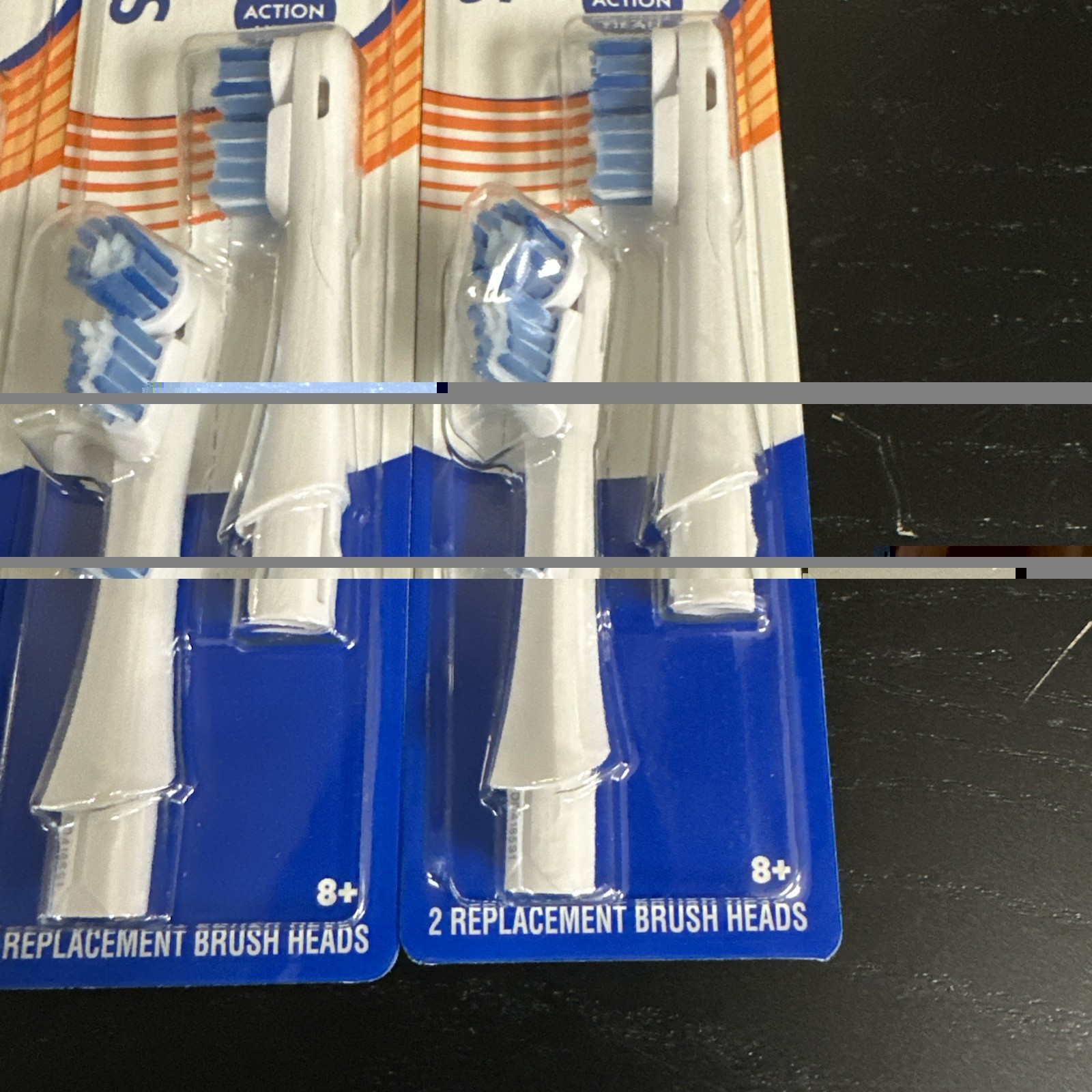 Lot of 4 SpinBrush Pro Clean Dual Action, 2 Count Replacement Brush Heads [NEW]