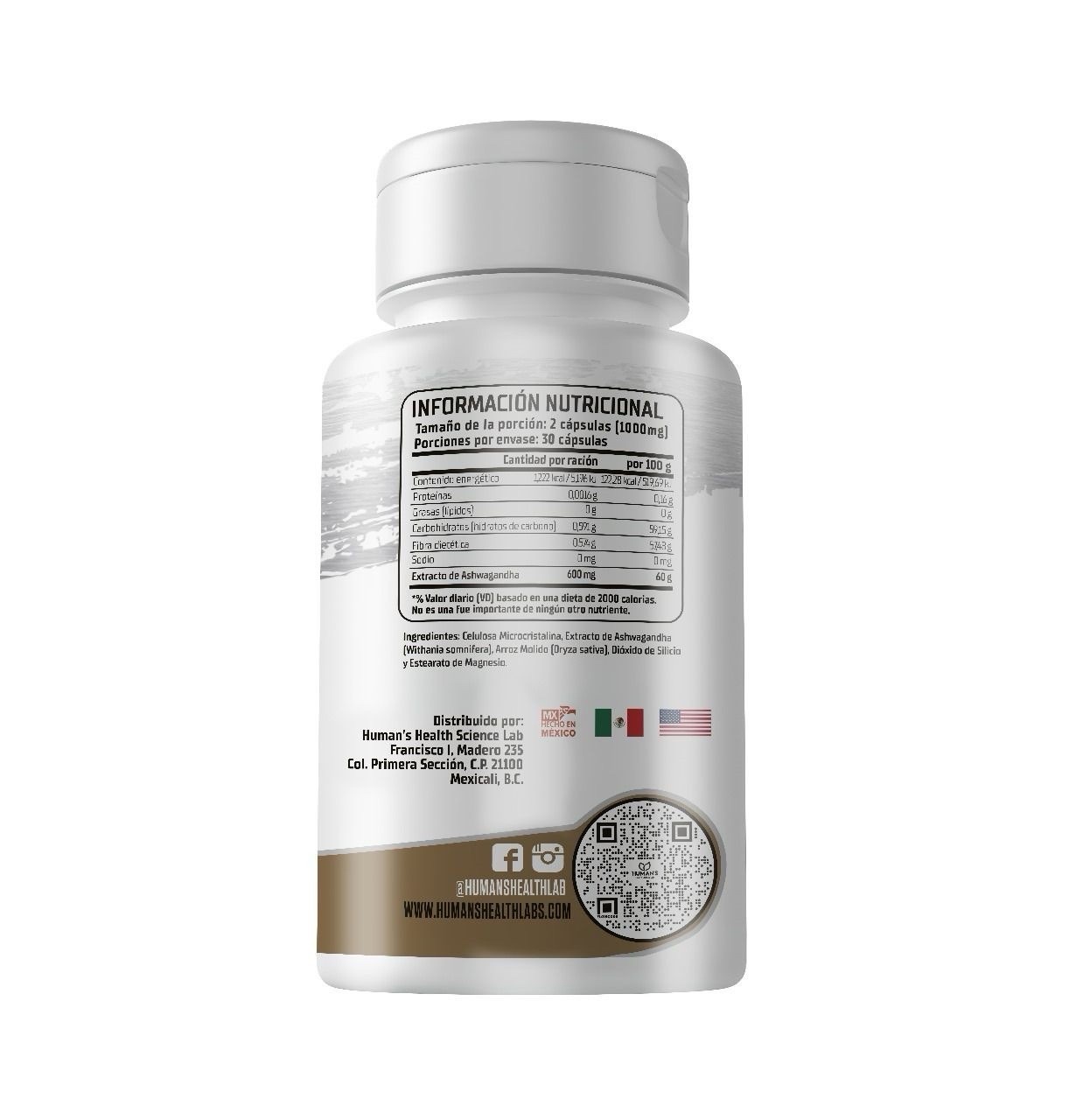 ashwagandha 60 Cps 100% Natural Sleep,stress Humans Health Usa