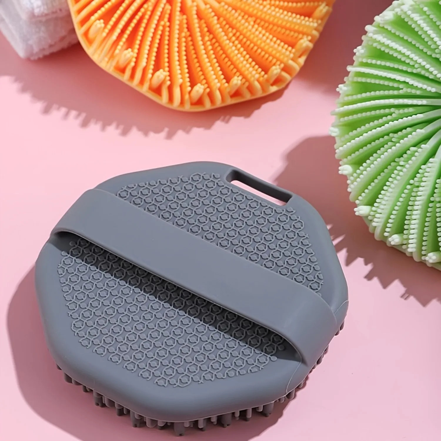 Soft Silicone Body Scrubber Exfoliating Bath Brush Shower Massage Cleansing Pad