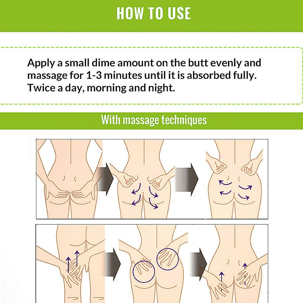 2 Pack Hip Lift Up Cream Butt Buttock Booty Enhancer Bigger Enlargement Massage
