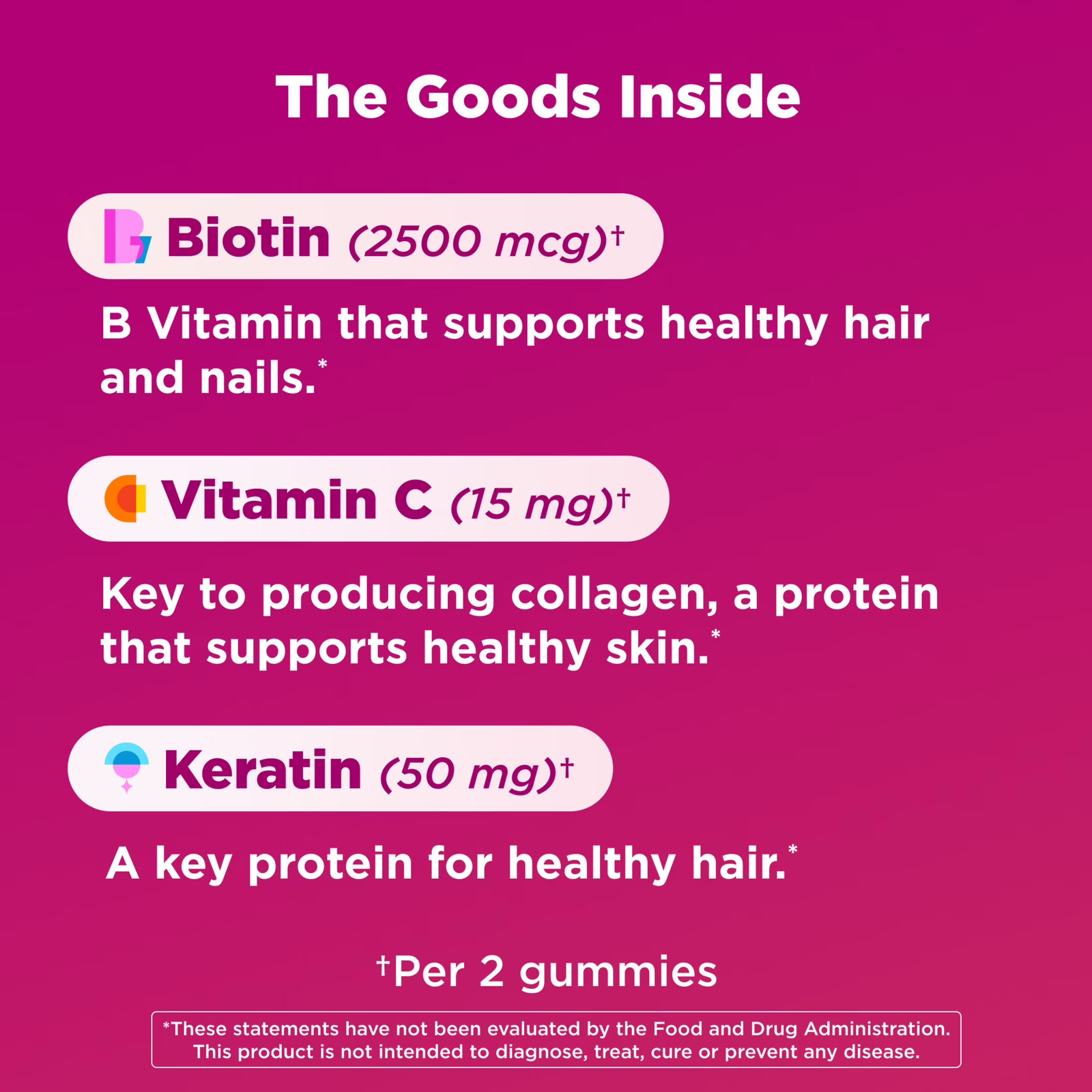 OLLY Undeniable Beauty Gummies, Biotin, Keratin, Supplement for Hair, Skin, Nail