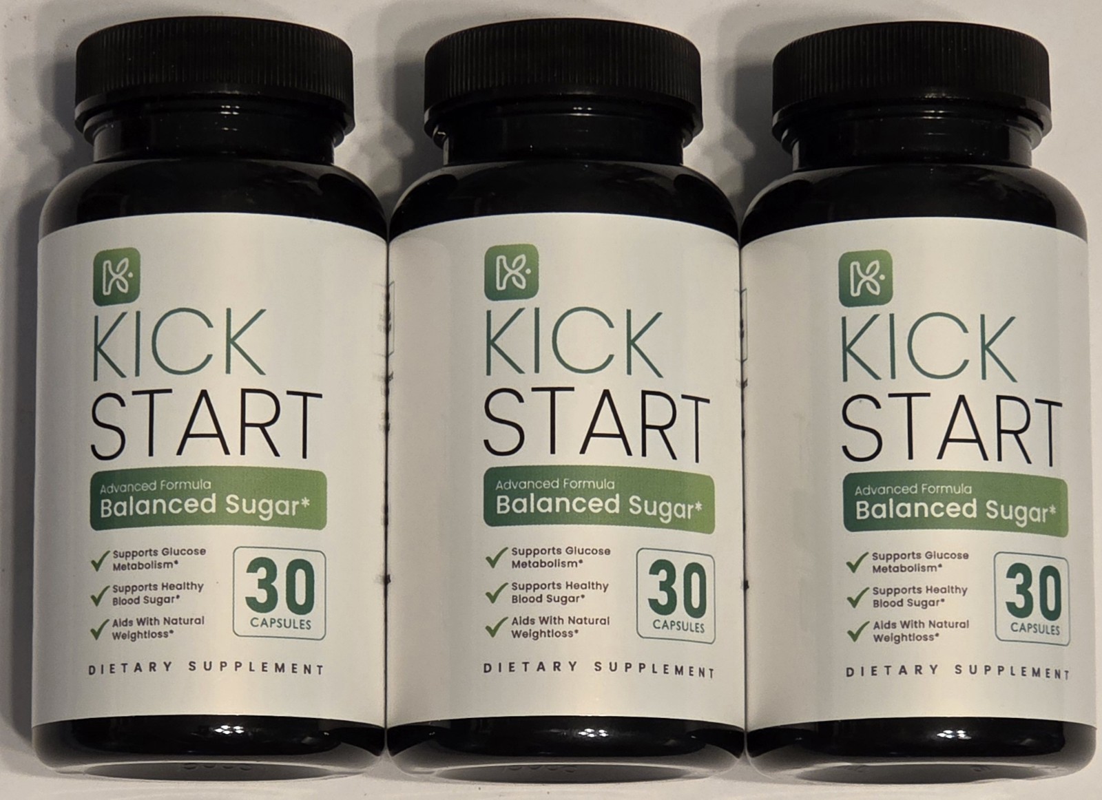 3 Pack – Kick Start Kickstart Balanced Sugar Supplement 90 Capsules Total 04/28