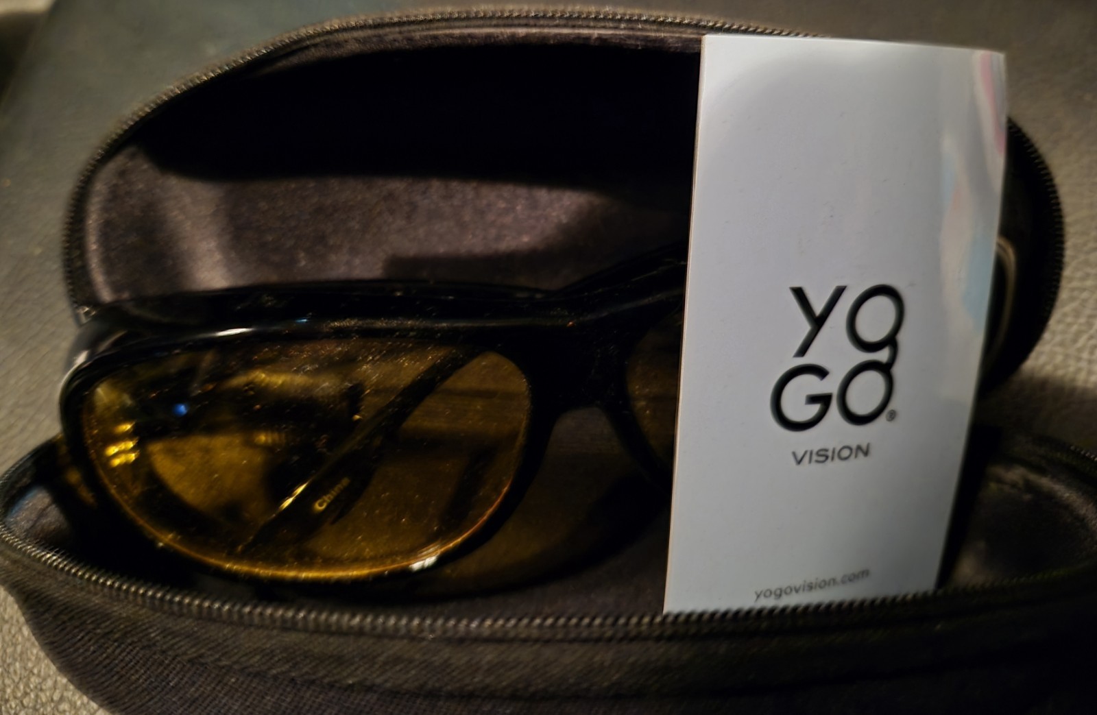 Yogo Vision, Adult Unisex Fit Over Driving Glasses With Yellow Lenses, With Case