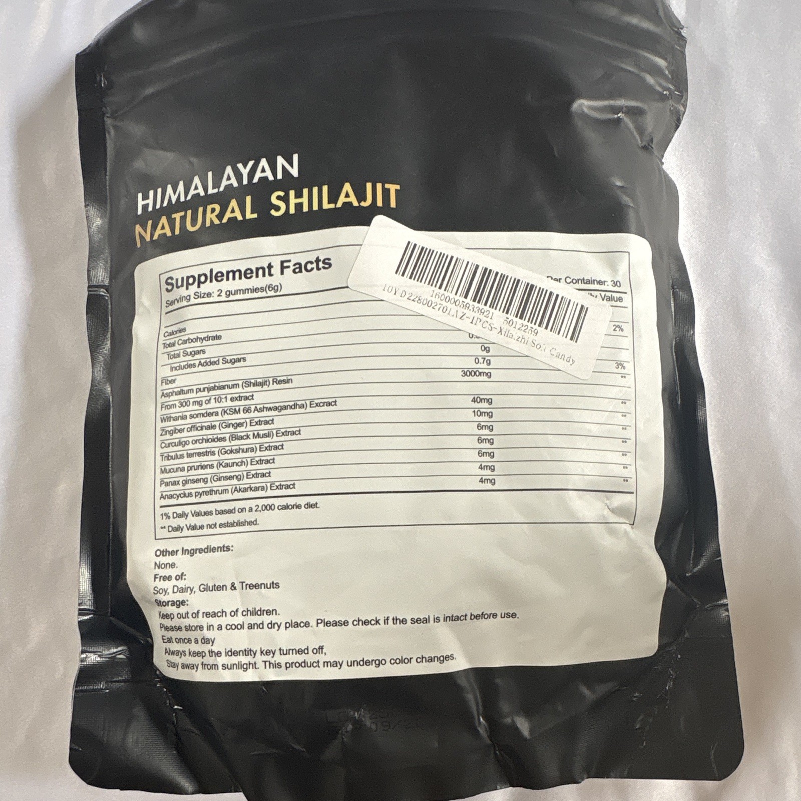 Himalayan Natural Shilajit Gummies Dietary Supplement, 60 Count