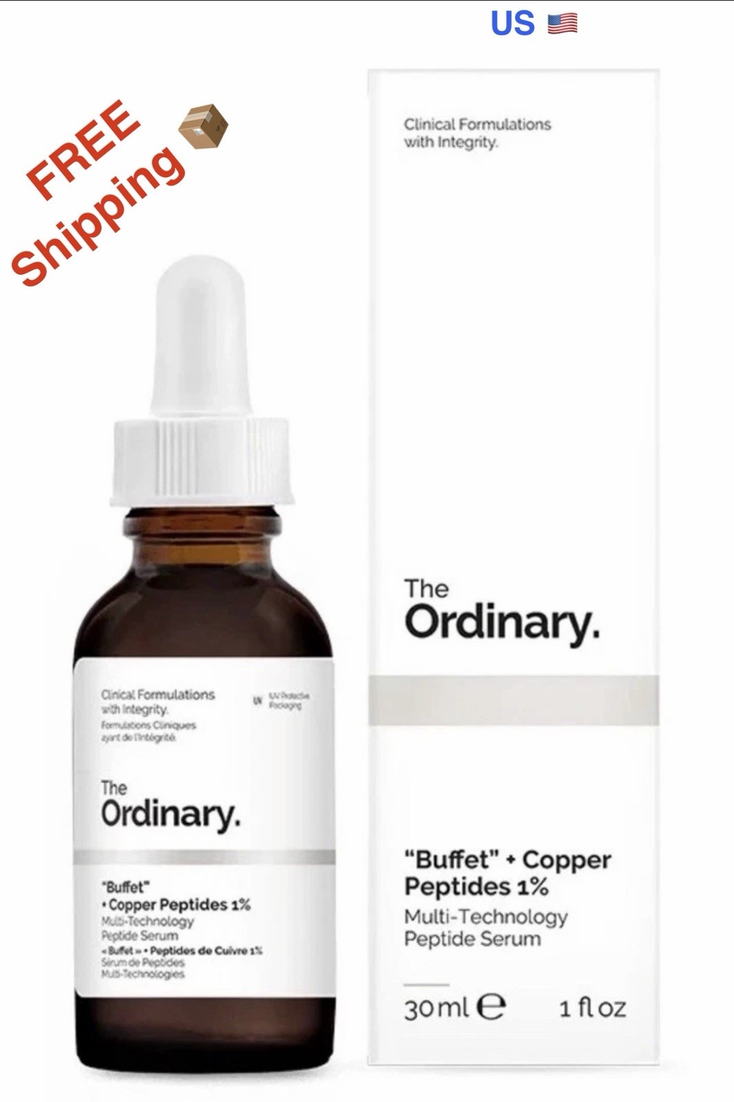 The Ordinary “Buffet” + Copper Peptides 1% Serum – (2) PACKS x 1oz NEW – SEALED