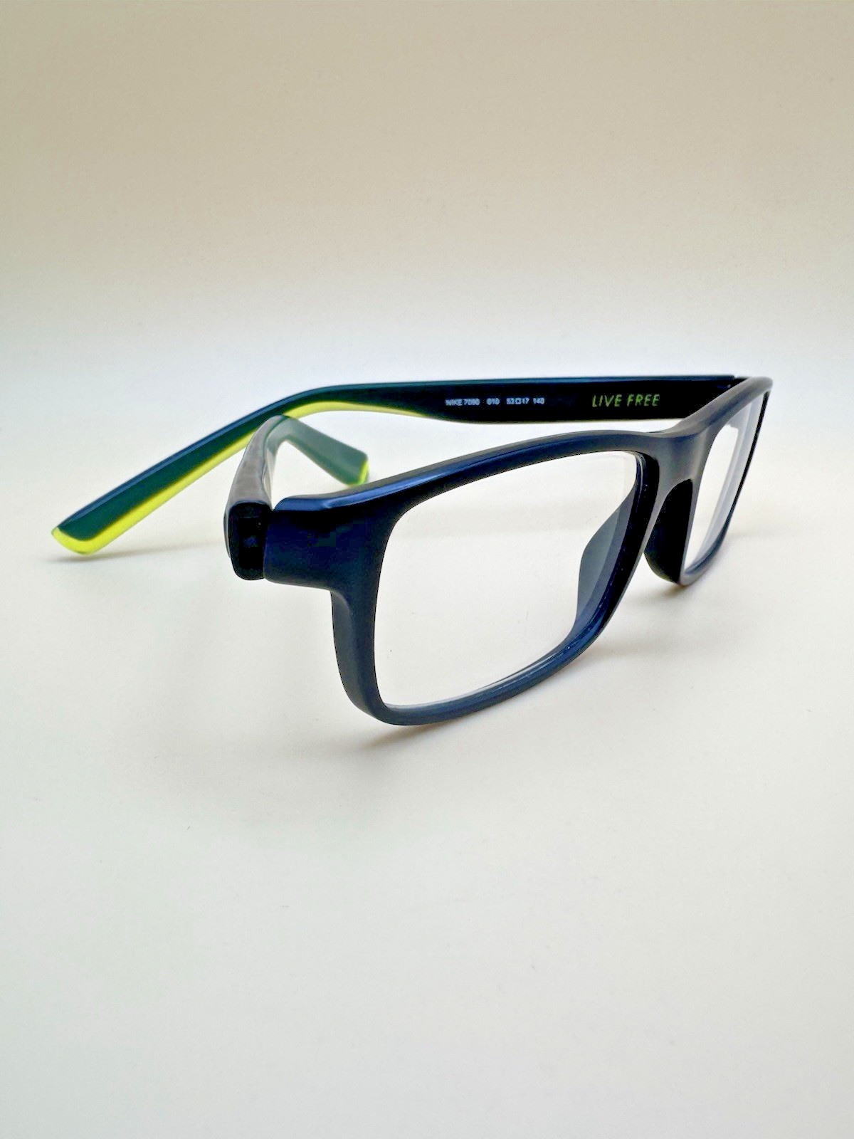 Nike Live Free 7090 010 Matte Black Green Eyeglasses Frames 53-17 140 Men