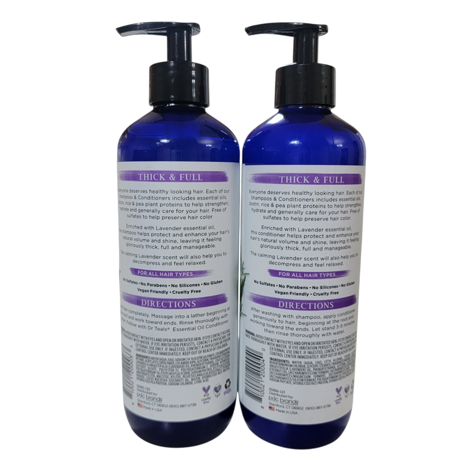 Dr Teal’s Lavender Essential Oil Shampoo & Conditioner With Biotin Set New