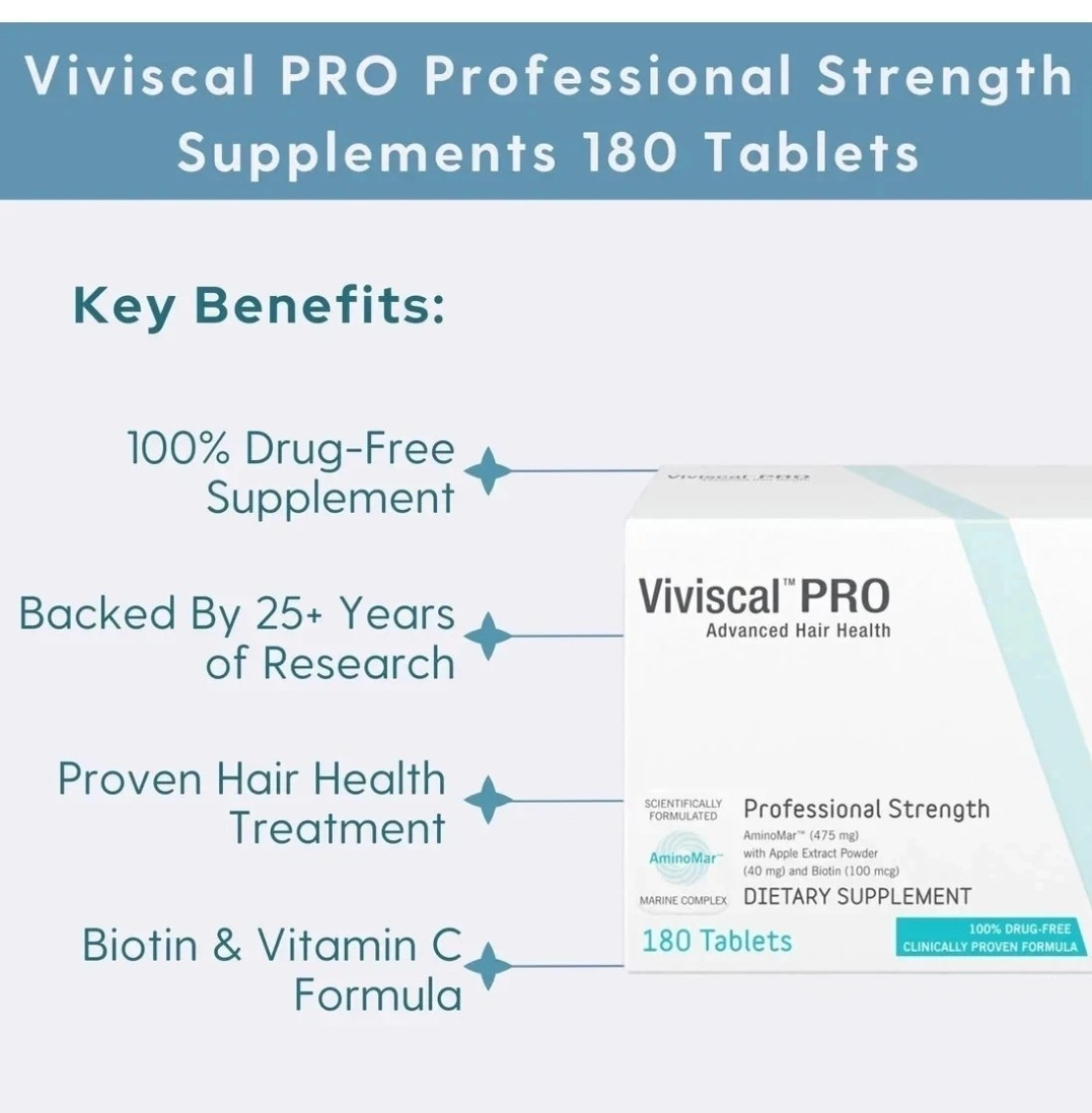 VIVISCAL PRO – Professional Hair Growth Tablets 180 Exp. 08/2027 (INTL)
