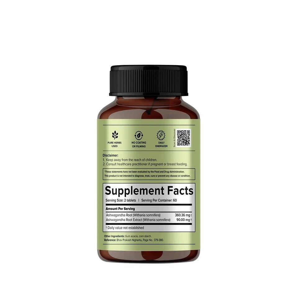 Ashwagandha Tablet For Boost Energy, Immunity, Strength,Stress Relief(Pack of 2)