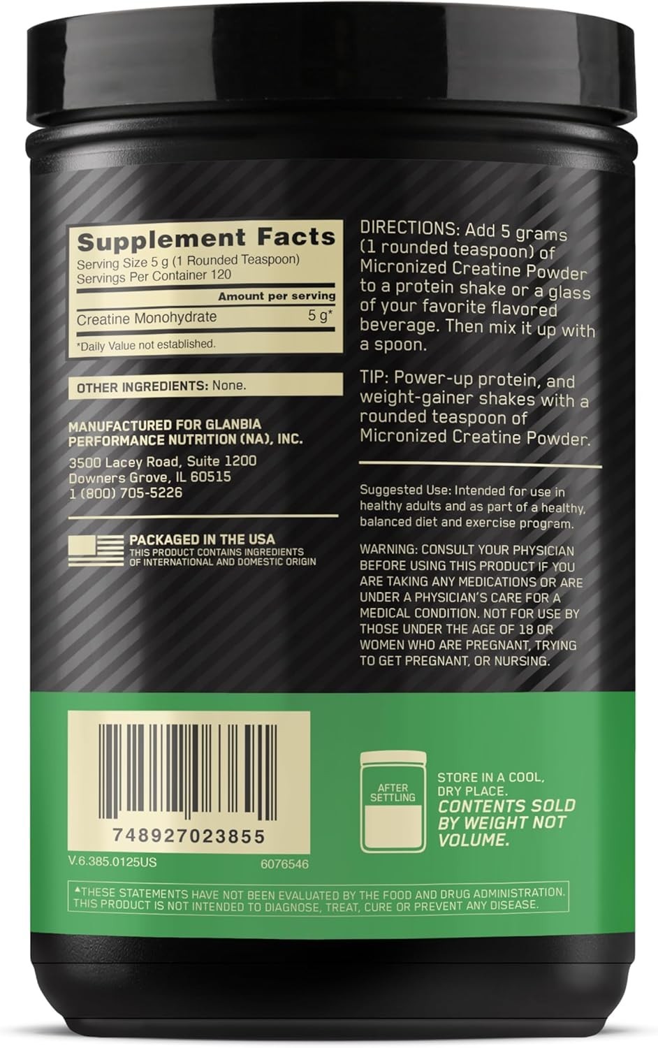 Micronized Creatine Powder, Unflavored, 1.32 lb (600 g)