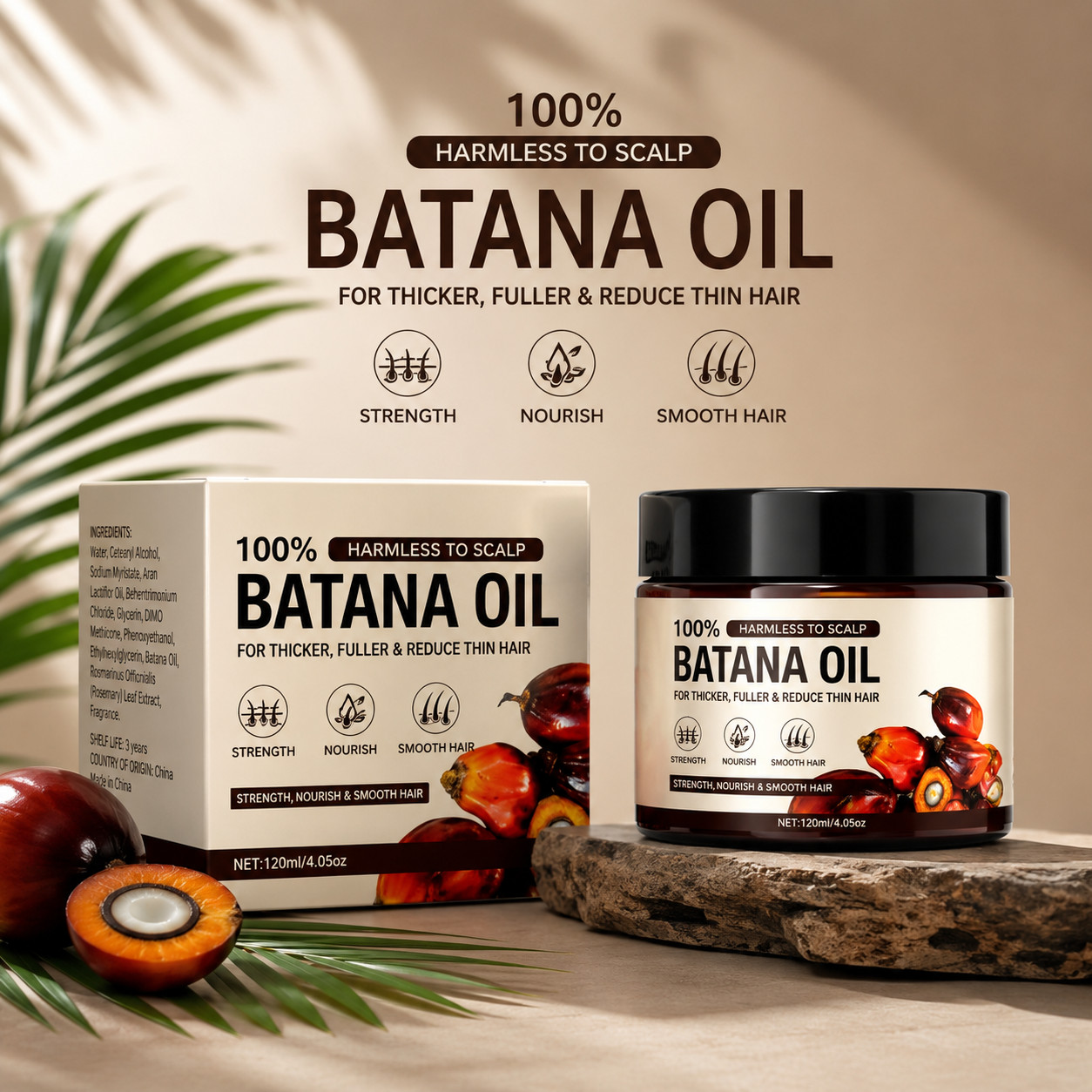 Batana Oil Hair Mask for Hair Growth & Repair | Deep Conditioner 120ml