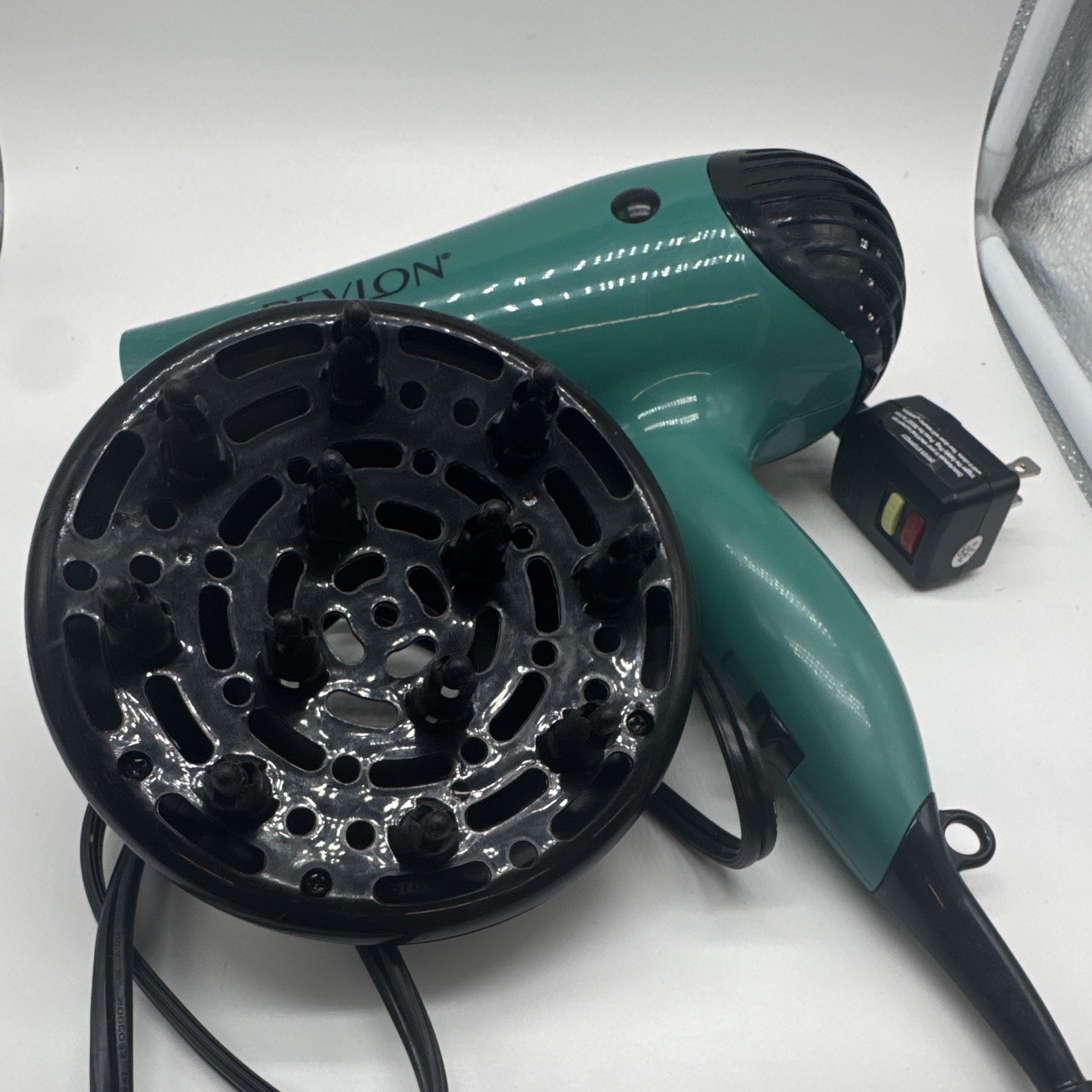 Revlon Professional Hair Dryer Electric Green/Black w/ Diffuser Attachment