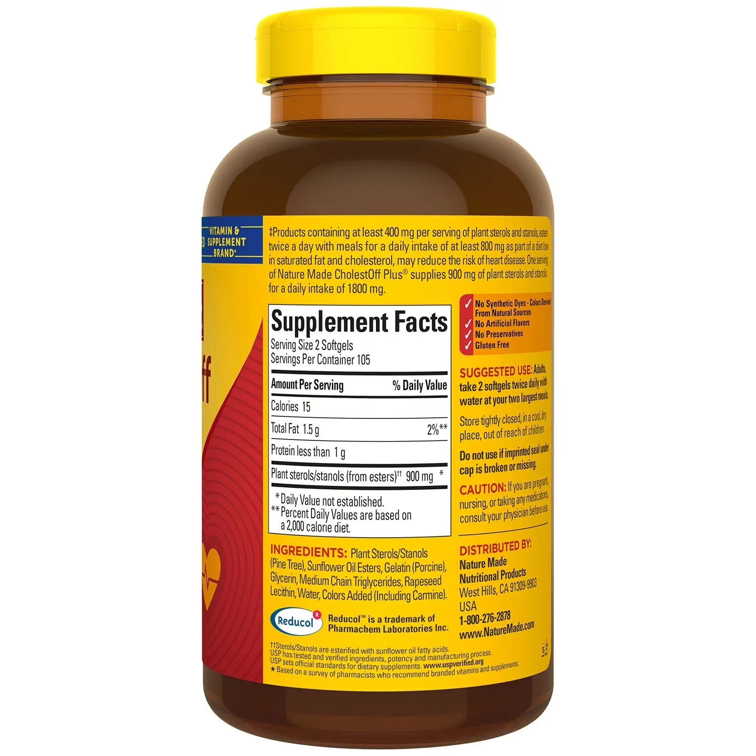 Nature Made CholestOff Plus 900mg 210 Softgels Lower Cholesterol Expiry 12/2027